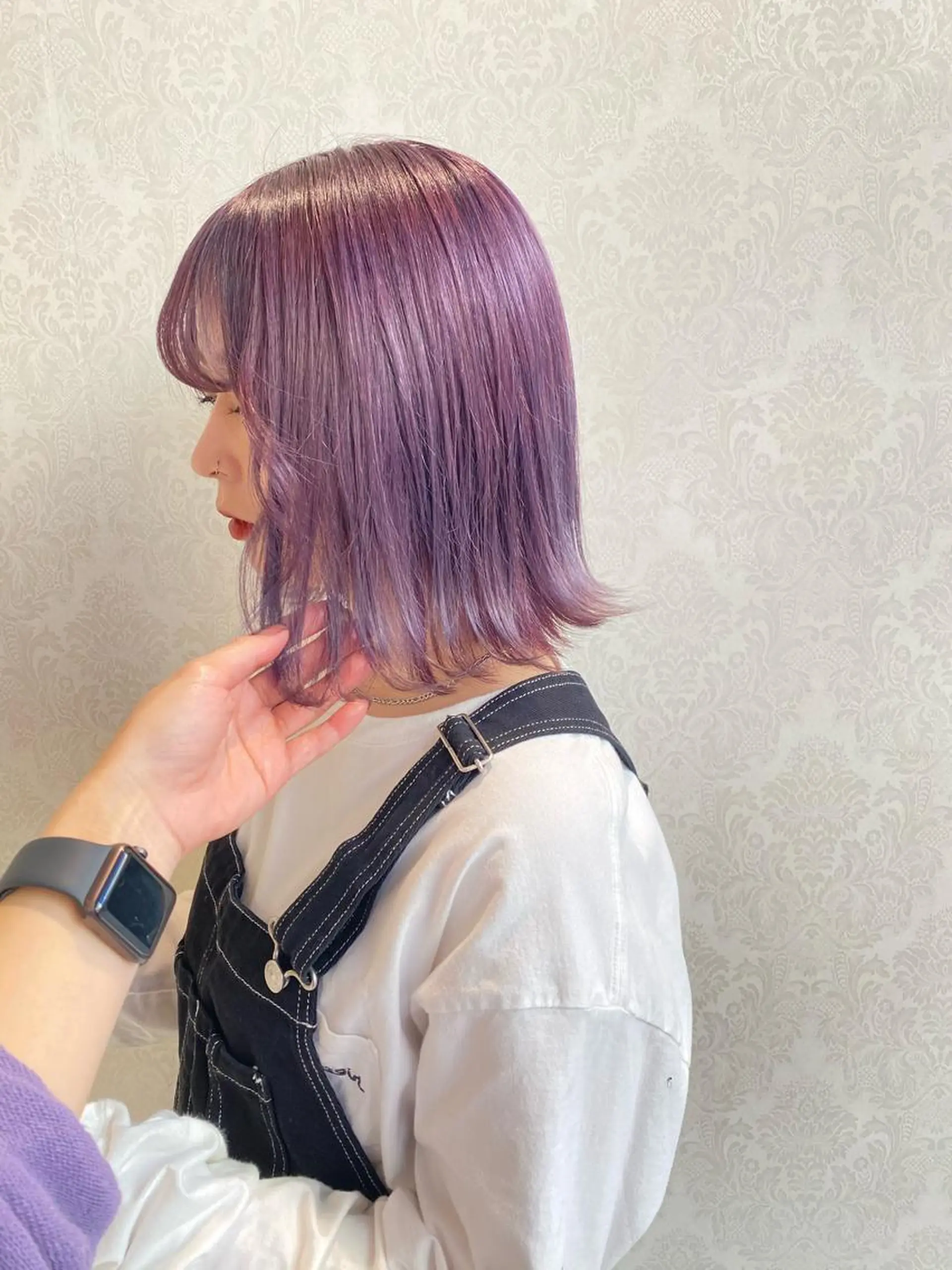 ショート カラー アッシュ ピンクカラー パープルカラー ヘアカラー デザインカラー✨新倉 佑奈のヘアスタイル