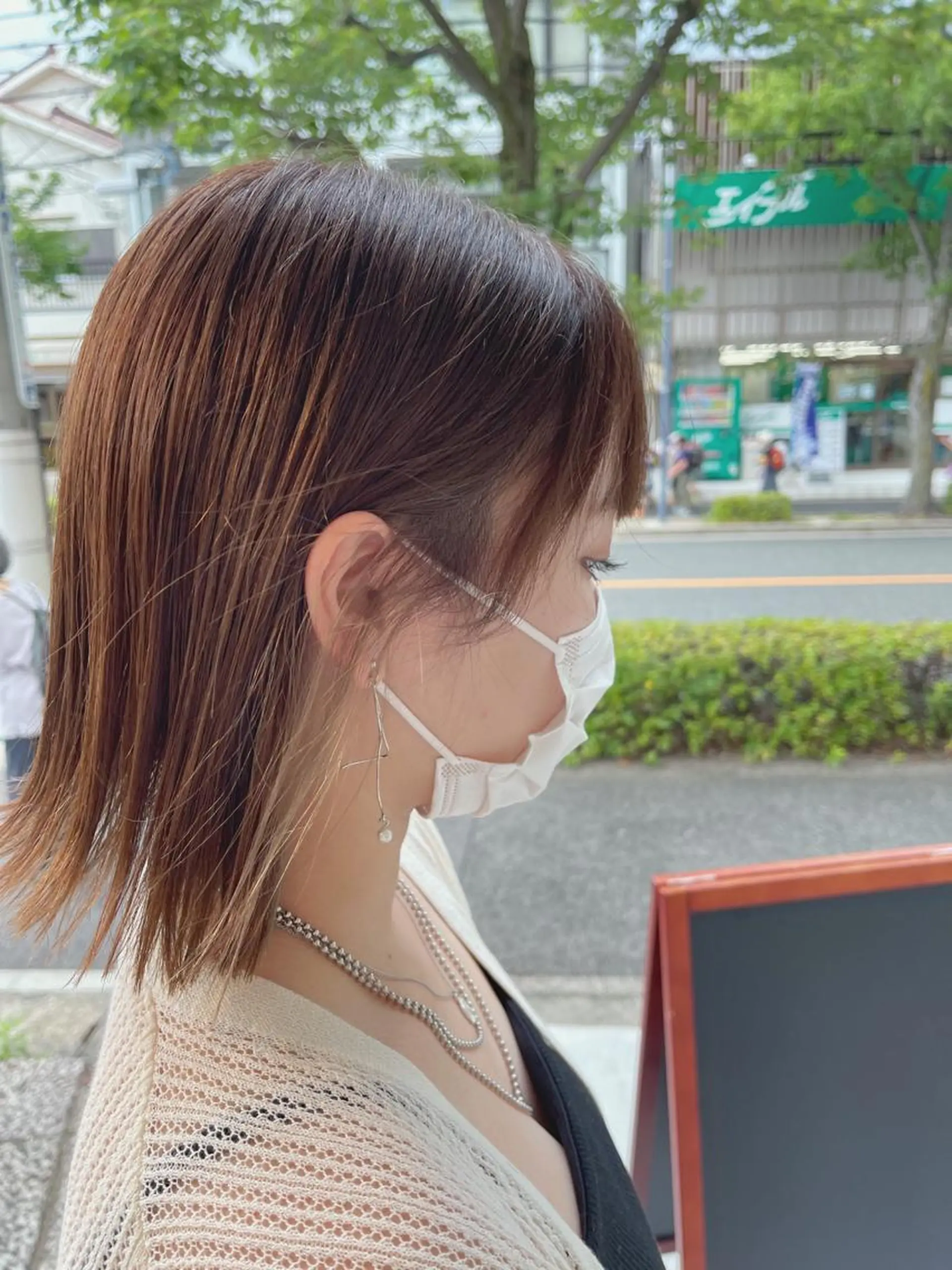 ミディアム カラー イヤリングカラー kyon.hair 韓国カットカラーのヘアスタイル