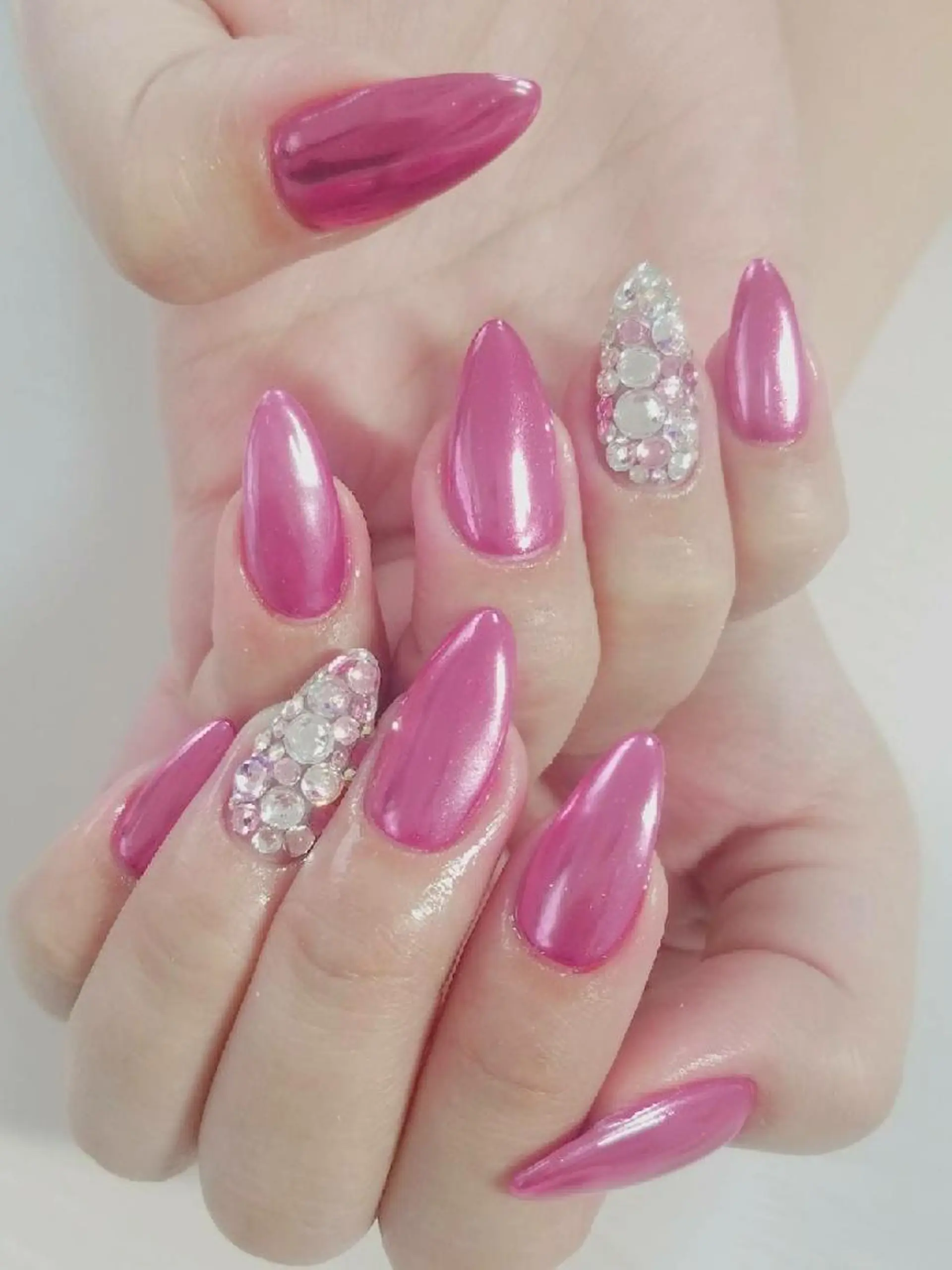 ネイル ミラーネイル ピンク   MAKI NAILのネイルデザイン