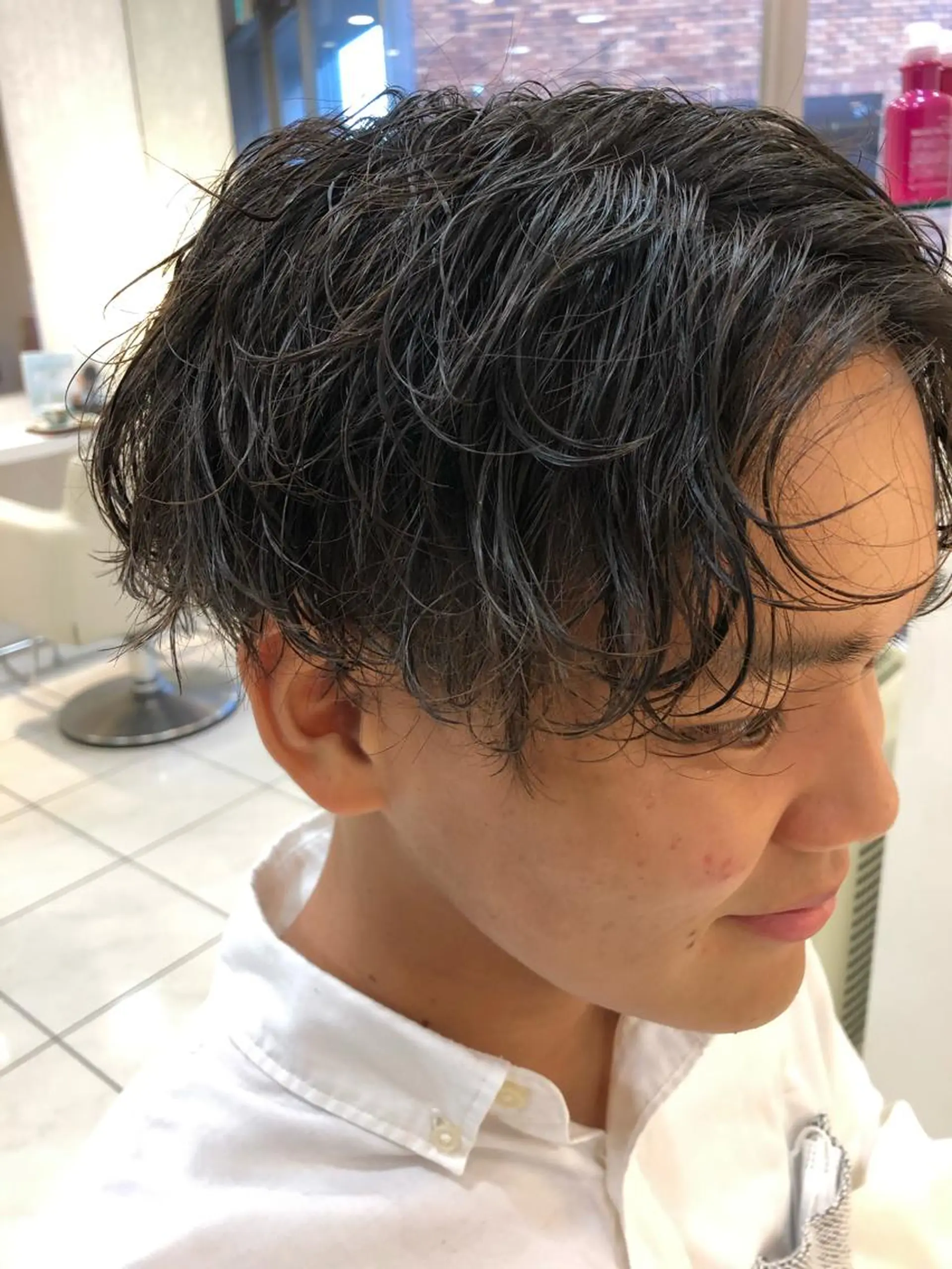 メンズ センターパート カット パーマ 神田 澪史のヘアスタイル