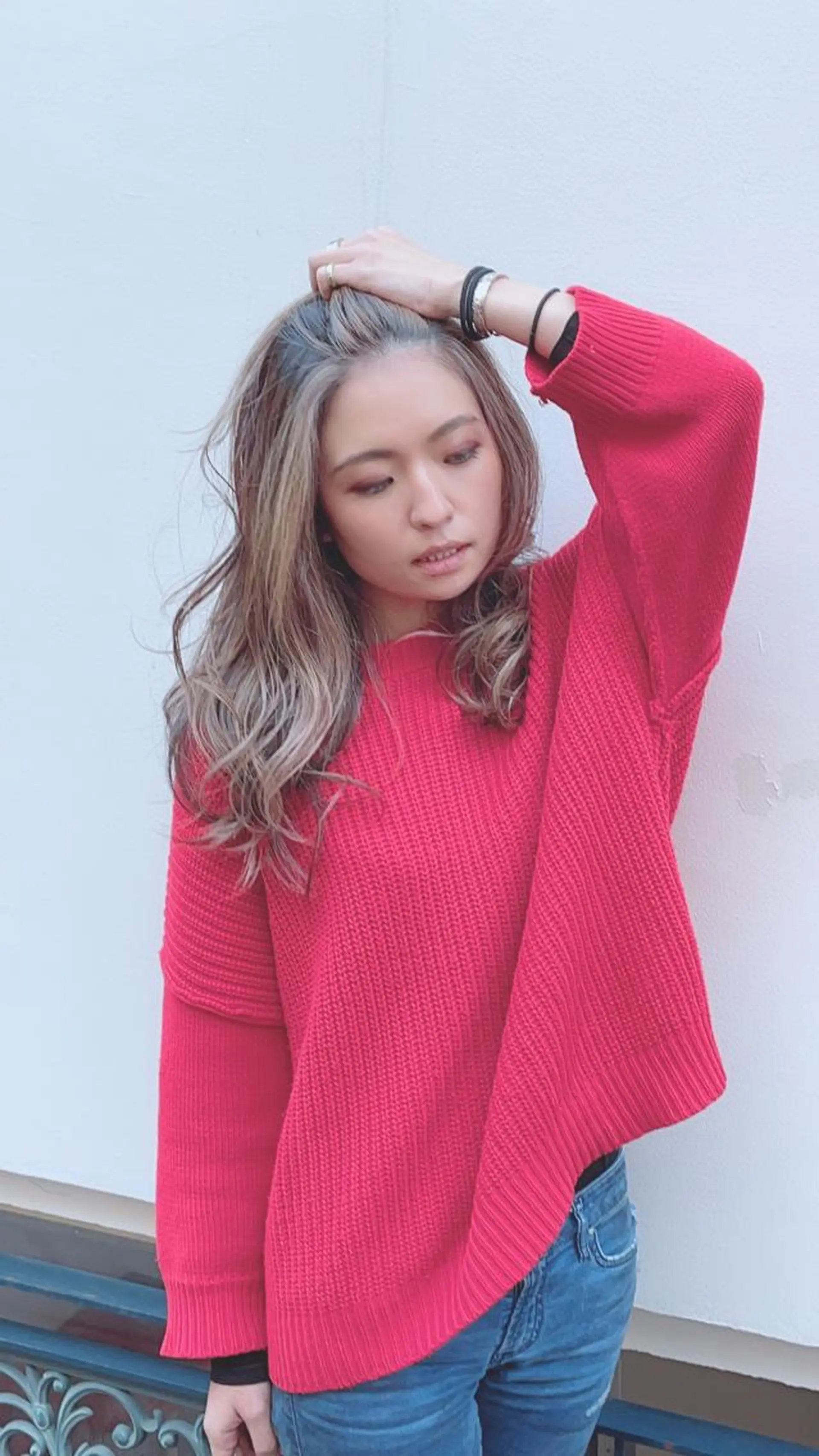 ミディアム カラー パーマ ヘアアレンジ 美髪矯正 Rioのヘアスタイル