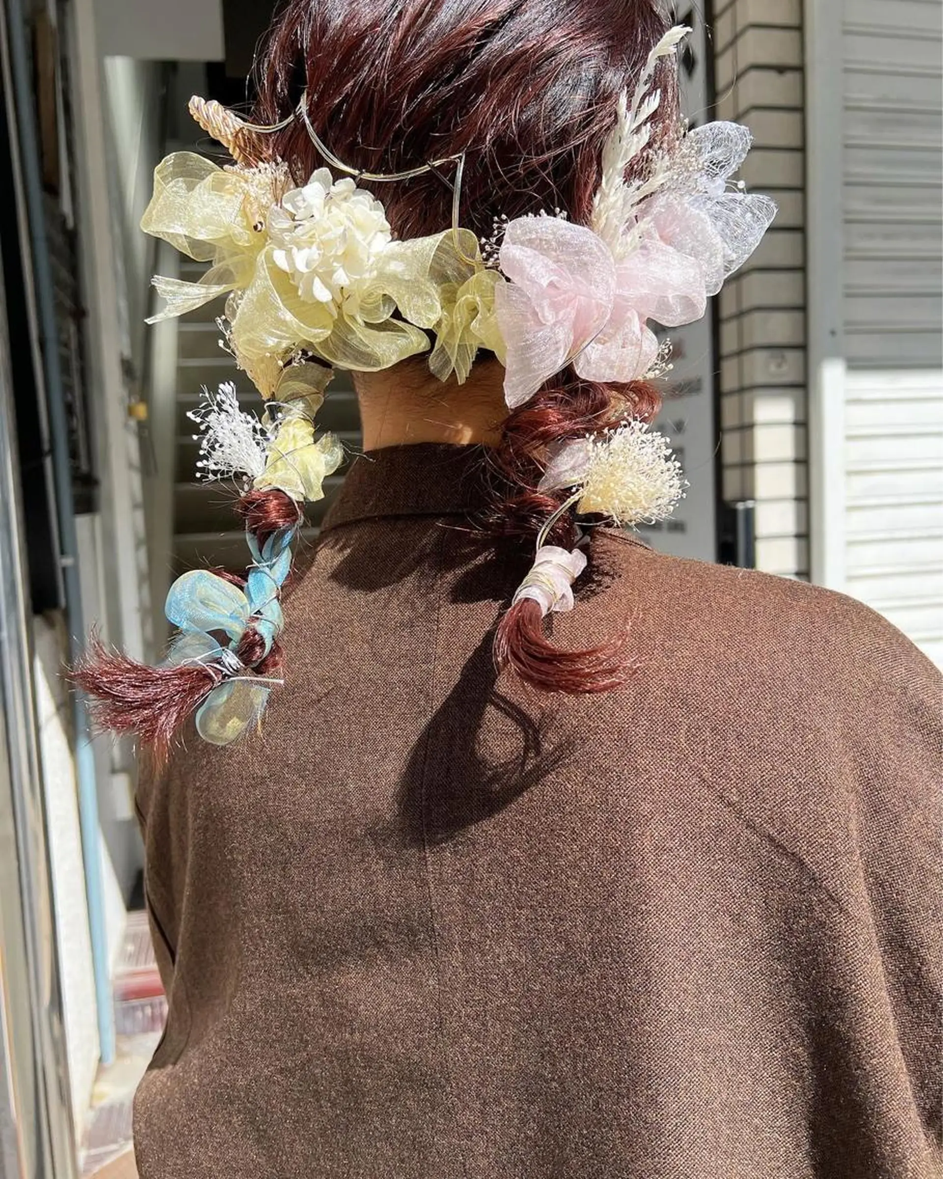 ミディアム カラー ヘアアレンジ ヘアセット ツキノキ ミナのヘアスタイル