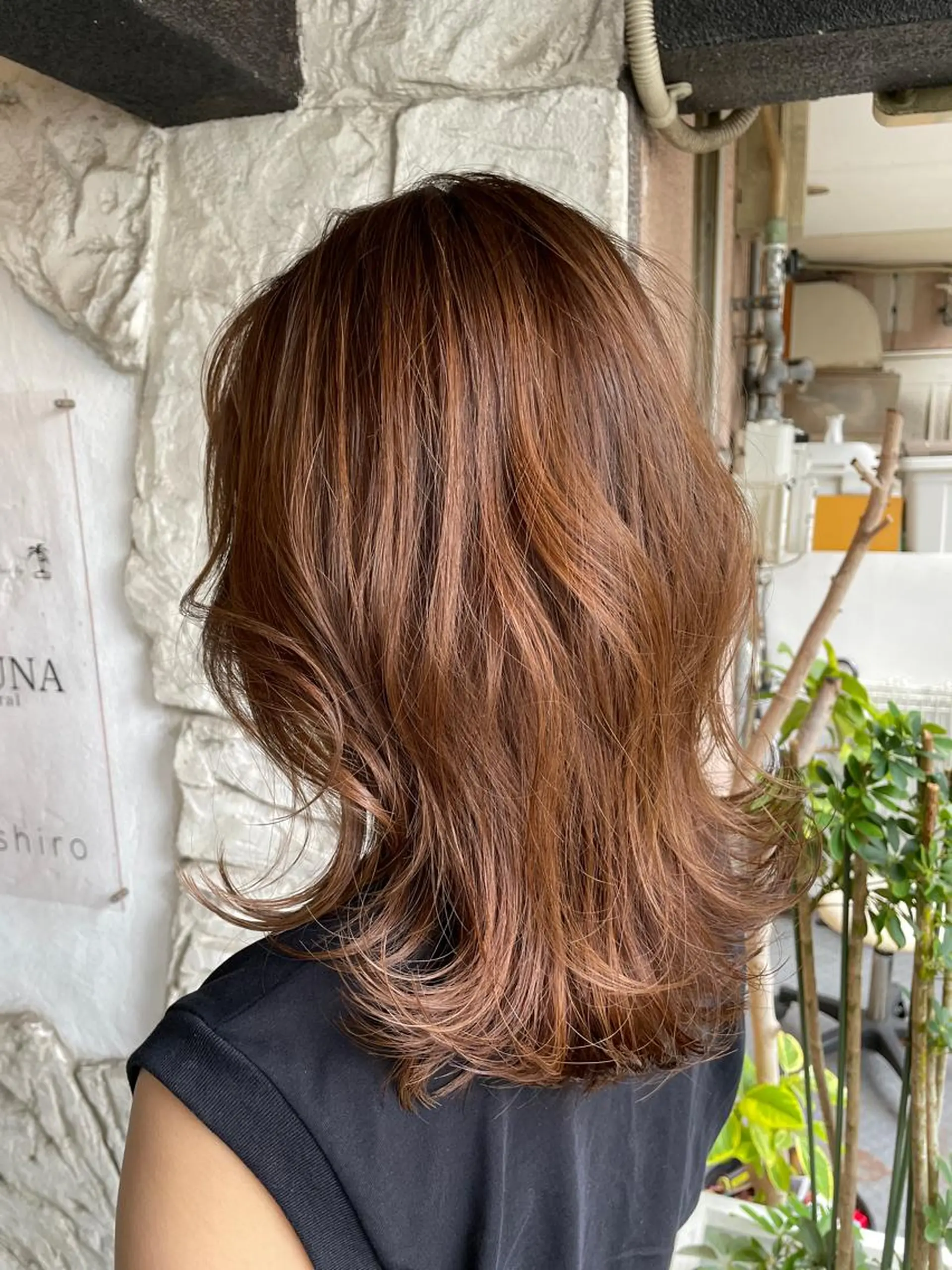 セミロング カラー ベージュカラー カット ヘアカラー トリートメント 末石 智のヘアスタイル