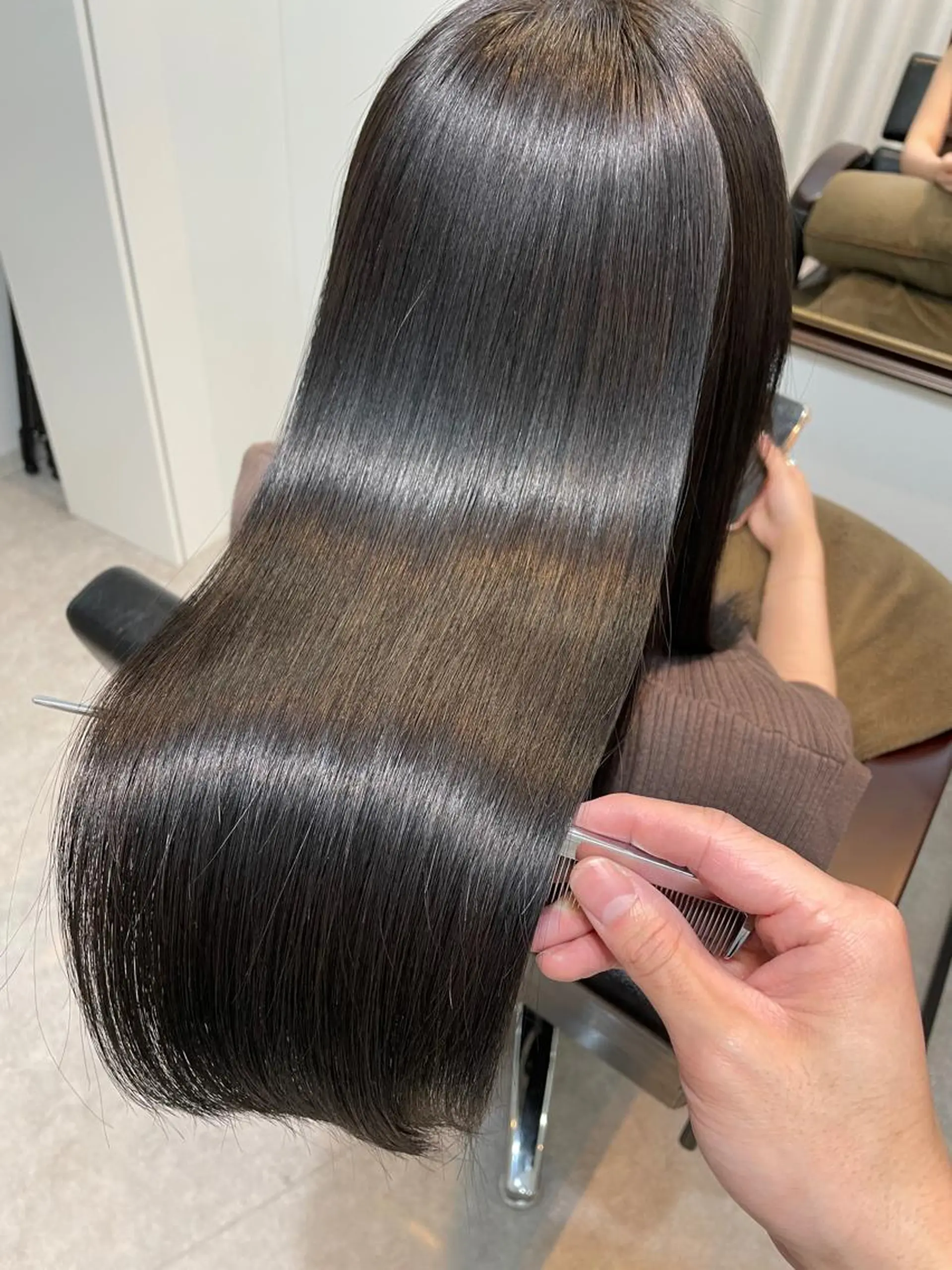 セミロング 縮毛矯正 トリートメント Re:start所属・【髪質改善】大川 倖平のヘアスタイル