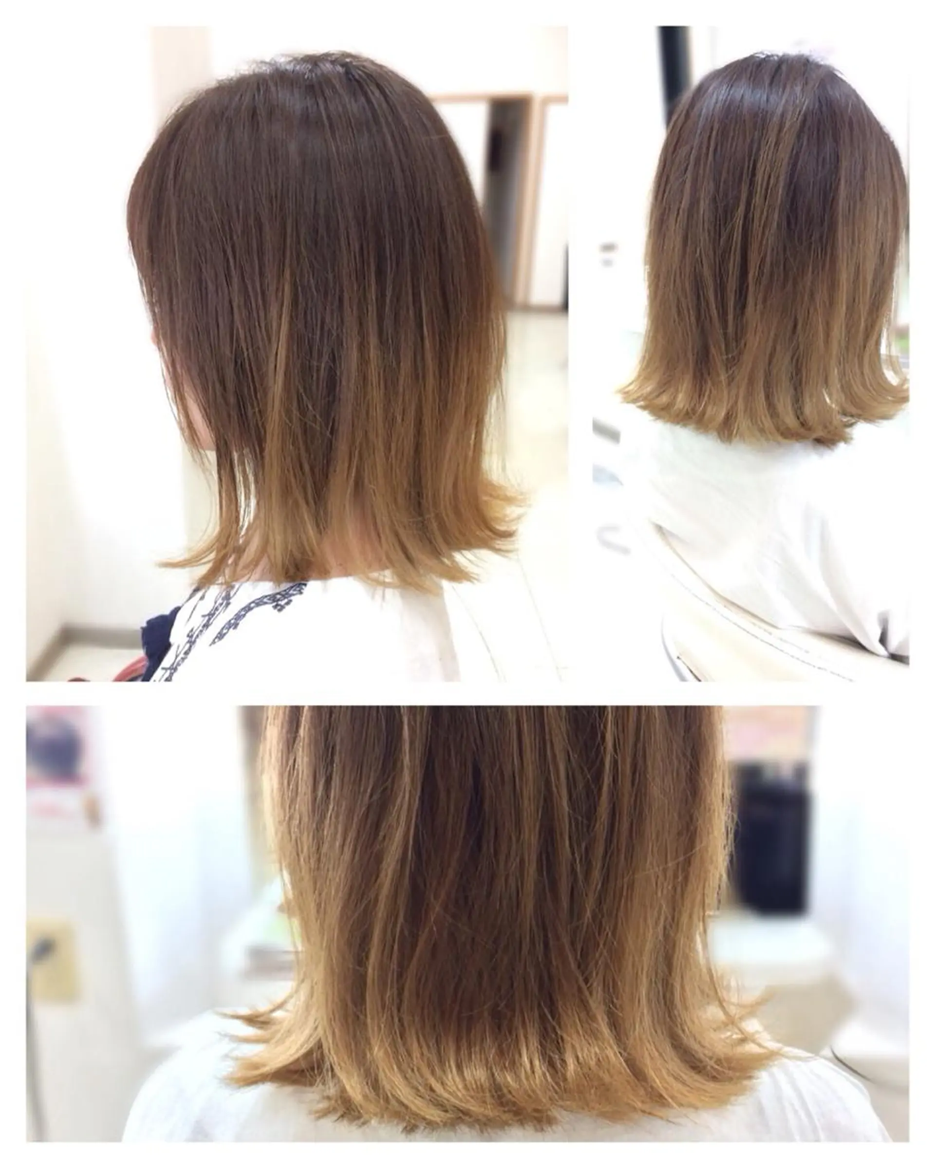 ミディアム ボブ 外ハネヘア いけだ ゆうのヘアスタイル