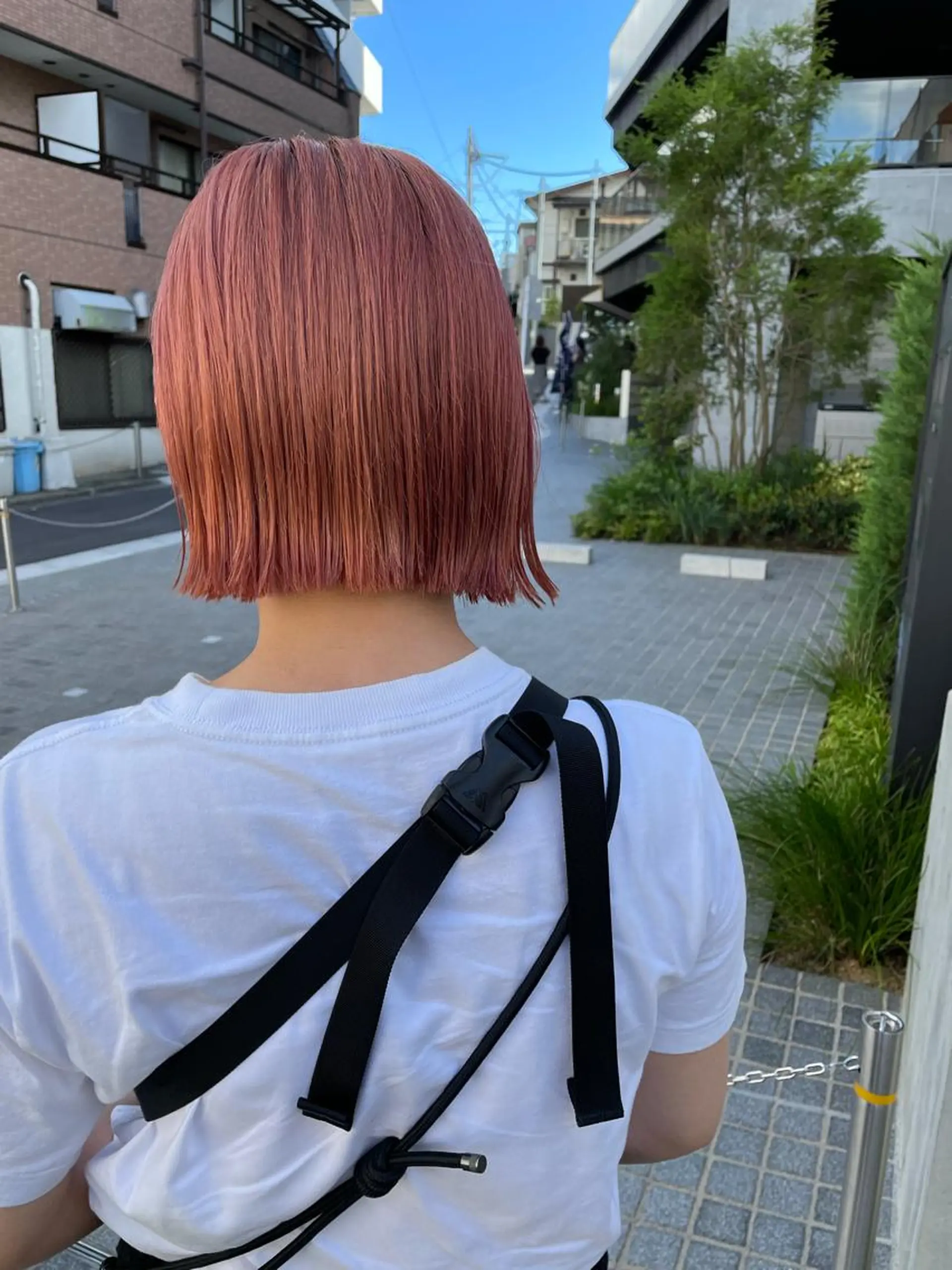 ショート カラー オレンジ ピンクカラー カット ヘアカラー トリートメント パーマ/透明感カラー /ボブ/吉田一生のヘアスタイル