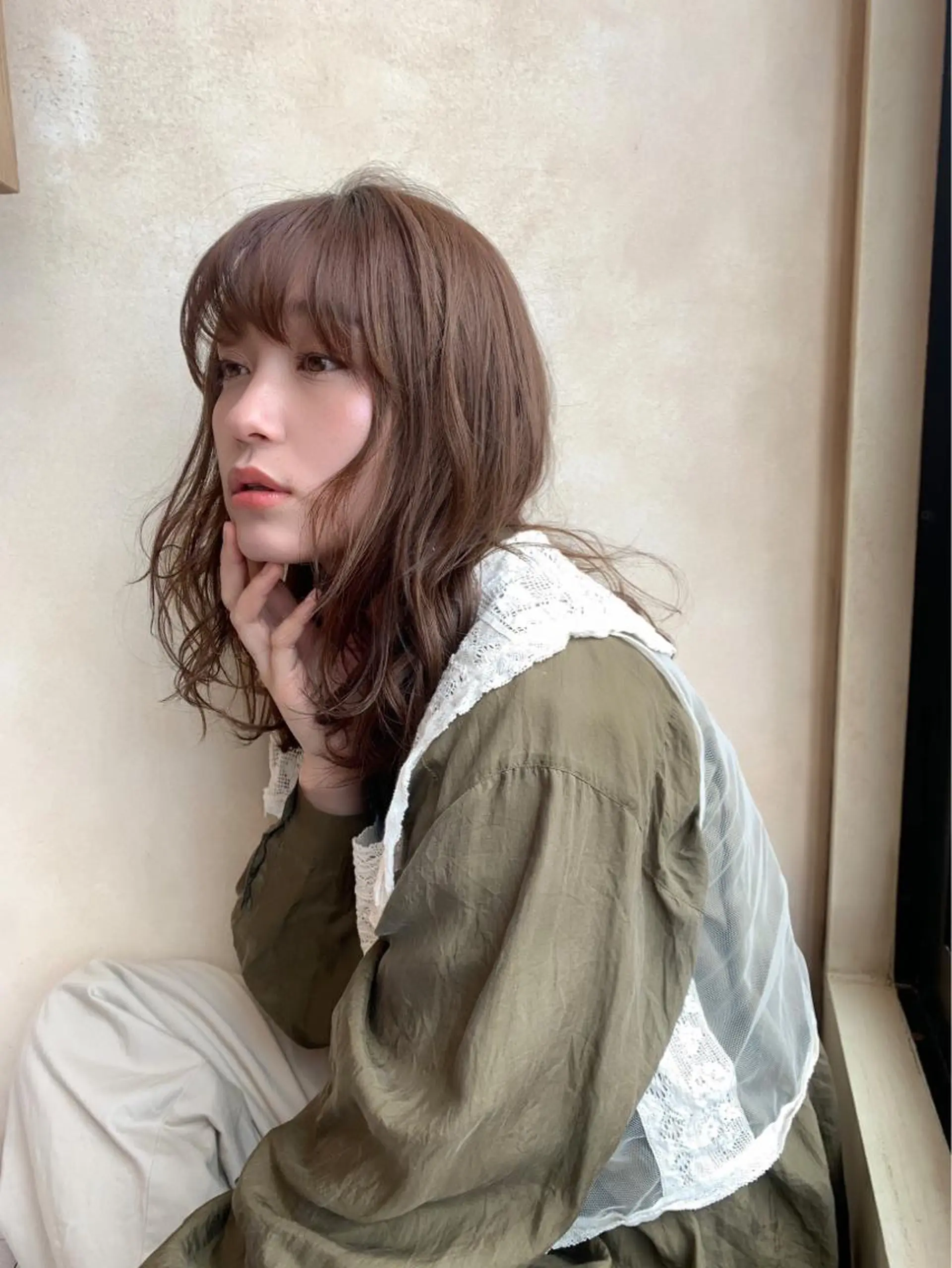 セミロング カラー カット ヘアカラー トリートメント 前田 敬太のヘアスタイル