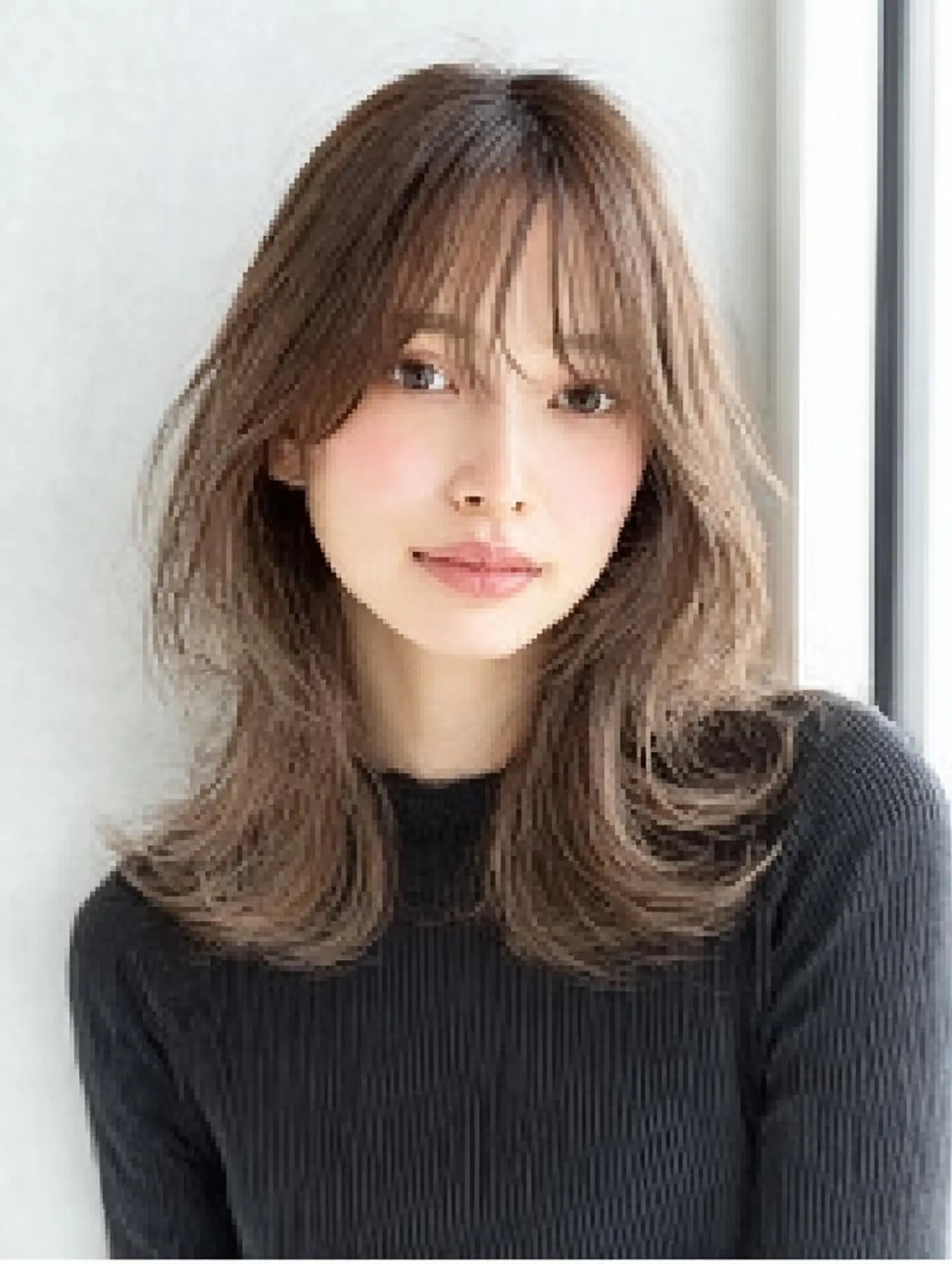 セミロング ハッシュカット 髪質改善 レイヤーカット 縮毛矯正 トリートメント 絶対可愛い暖色カラー 🌷うる艶🌷結奈✨のヘアスタイル