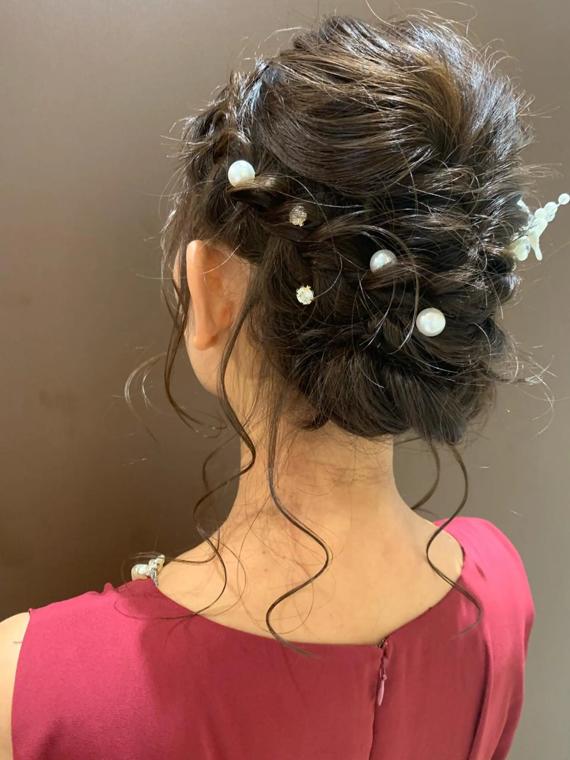 セミロング カラー ヘアアレンジ ヘアセット きむえり/髪質改善 /うねり広がり改善のヘアスタイル