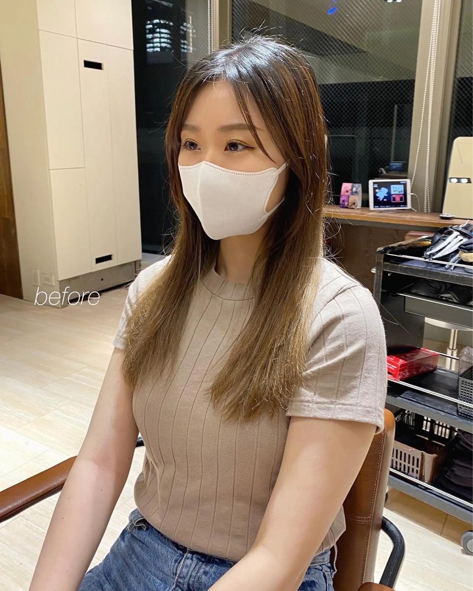 ロング カラー レイヤー/顔周り /透明感🩶高橋大のヘアスタイル