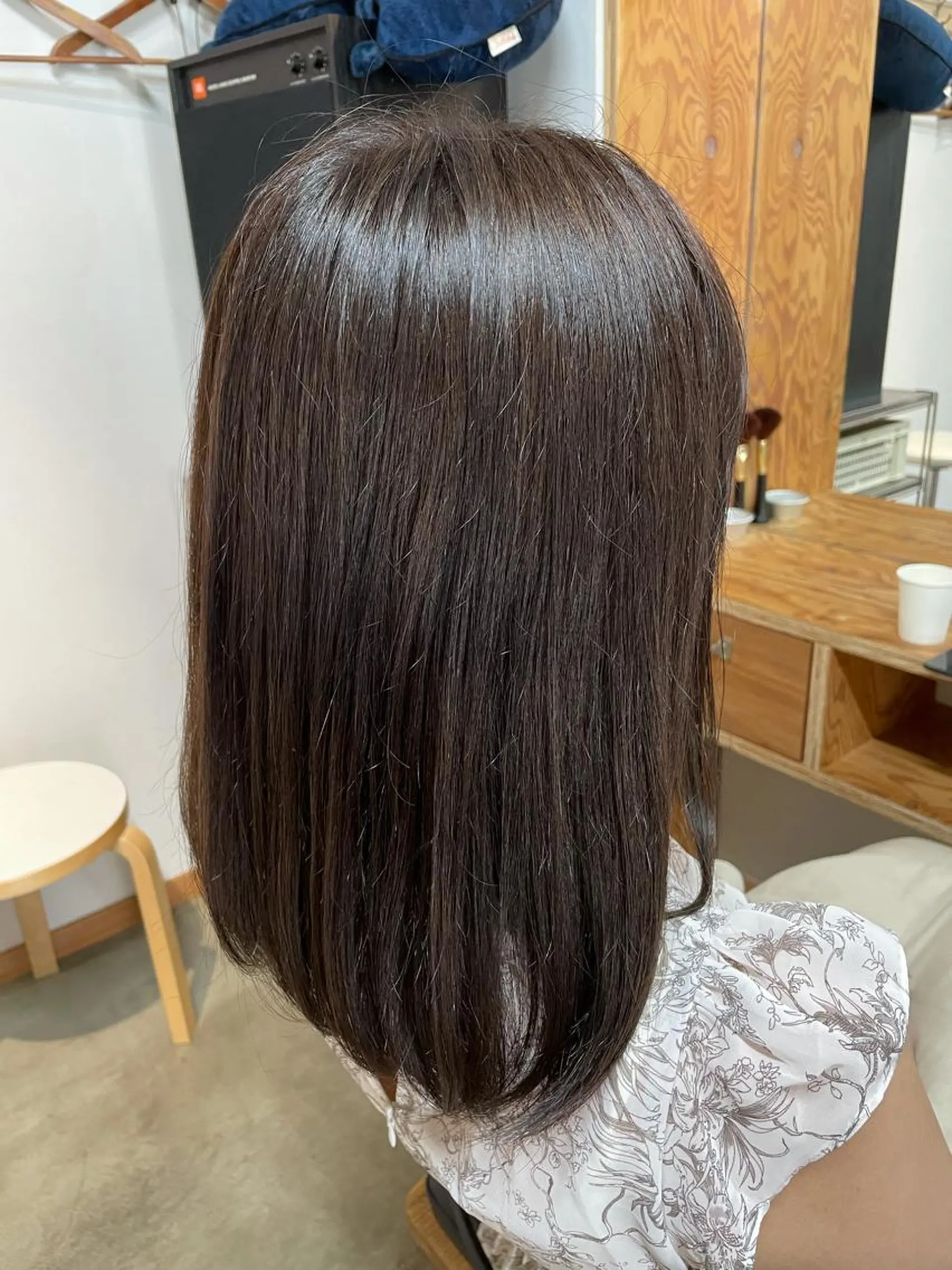 セミロング カラー パーマ ヘアアレンジ 暖色ボブ 🍊rikakoのヘアスタイル