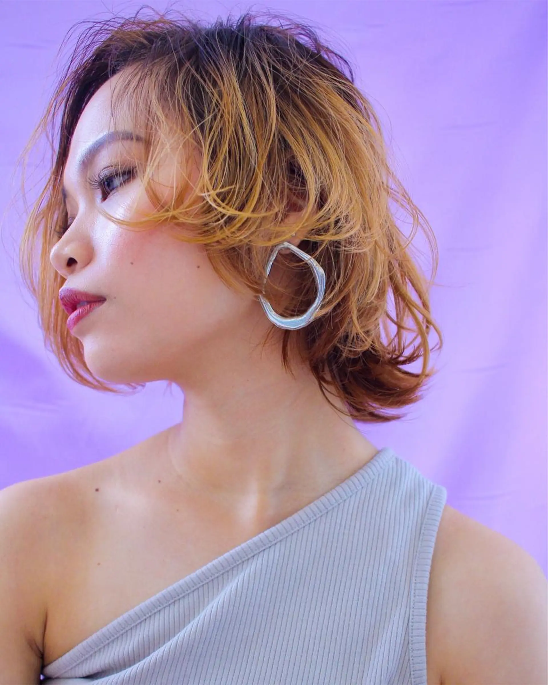 ミディアム カット ヘアカラー トリートメント ヘッドスパ 小田 莉加子のヘアスタイル