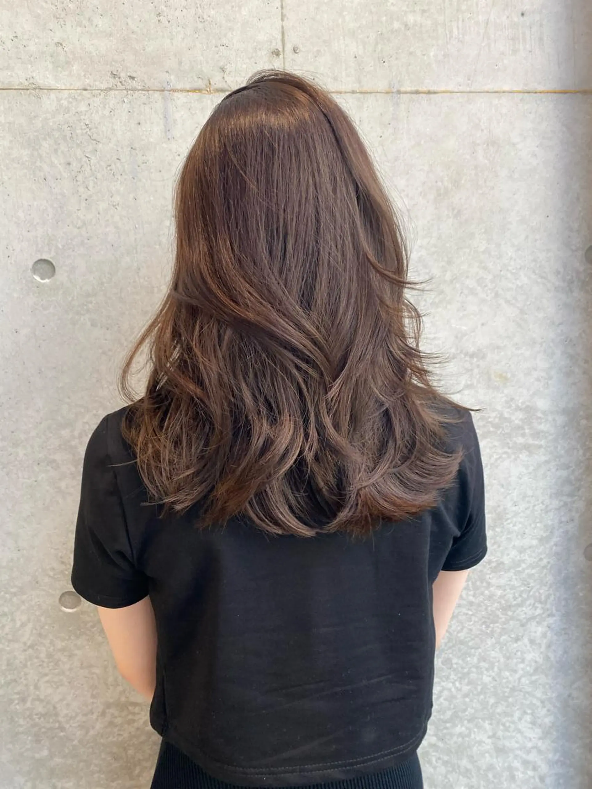 ミディアム カラー カット ヘアカラー トリートメント レイヤー/柔色 カラー/SAkiのヘアスタイル