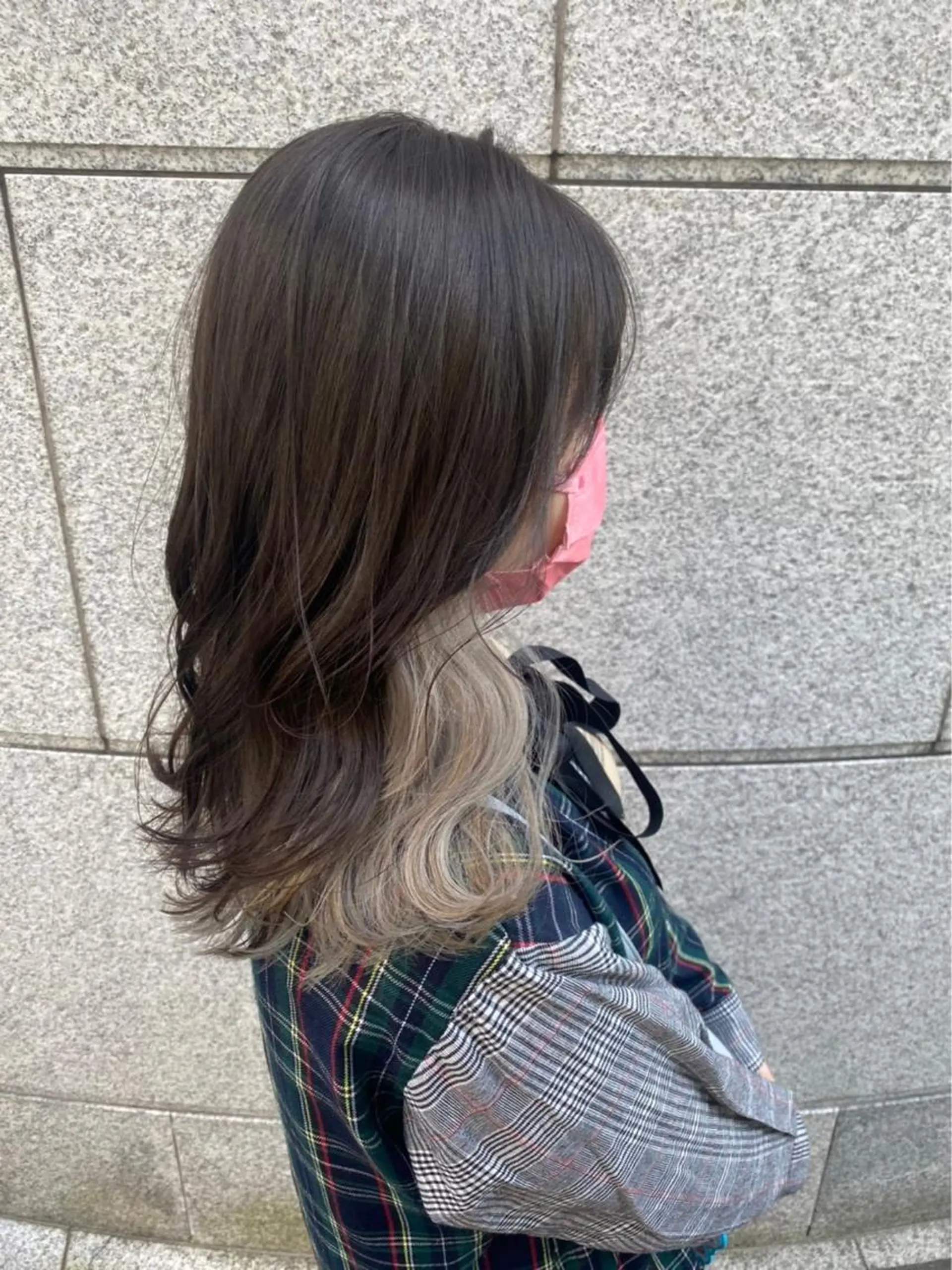 セミロング カラー ブリーチ 髪質改善/ ツヤ髪カラー/高井のヘアスタイル