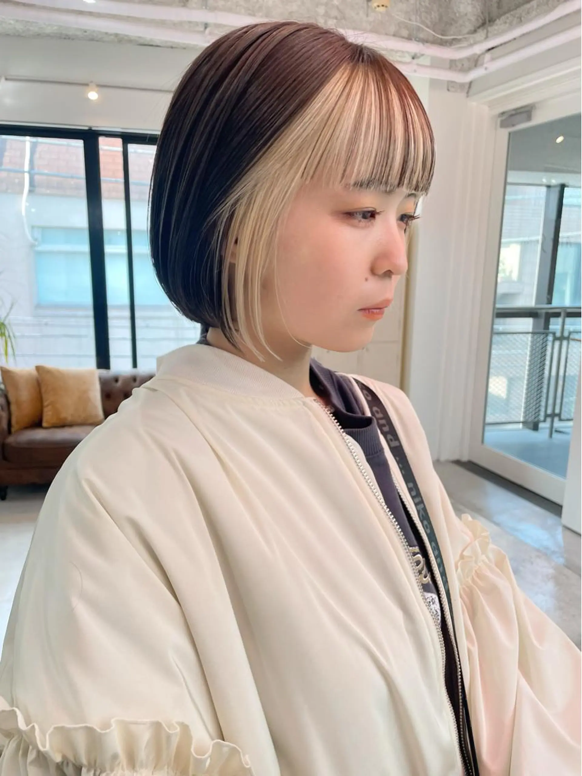 ミディアム カラー パーマ 💖美髪矯正💖 辻未侑のヘアスタイル
