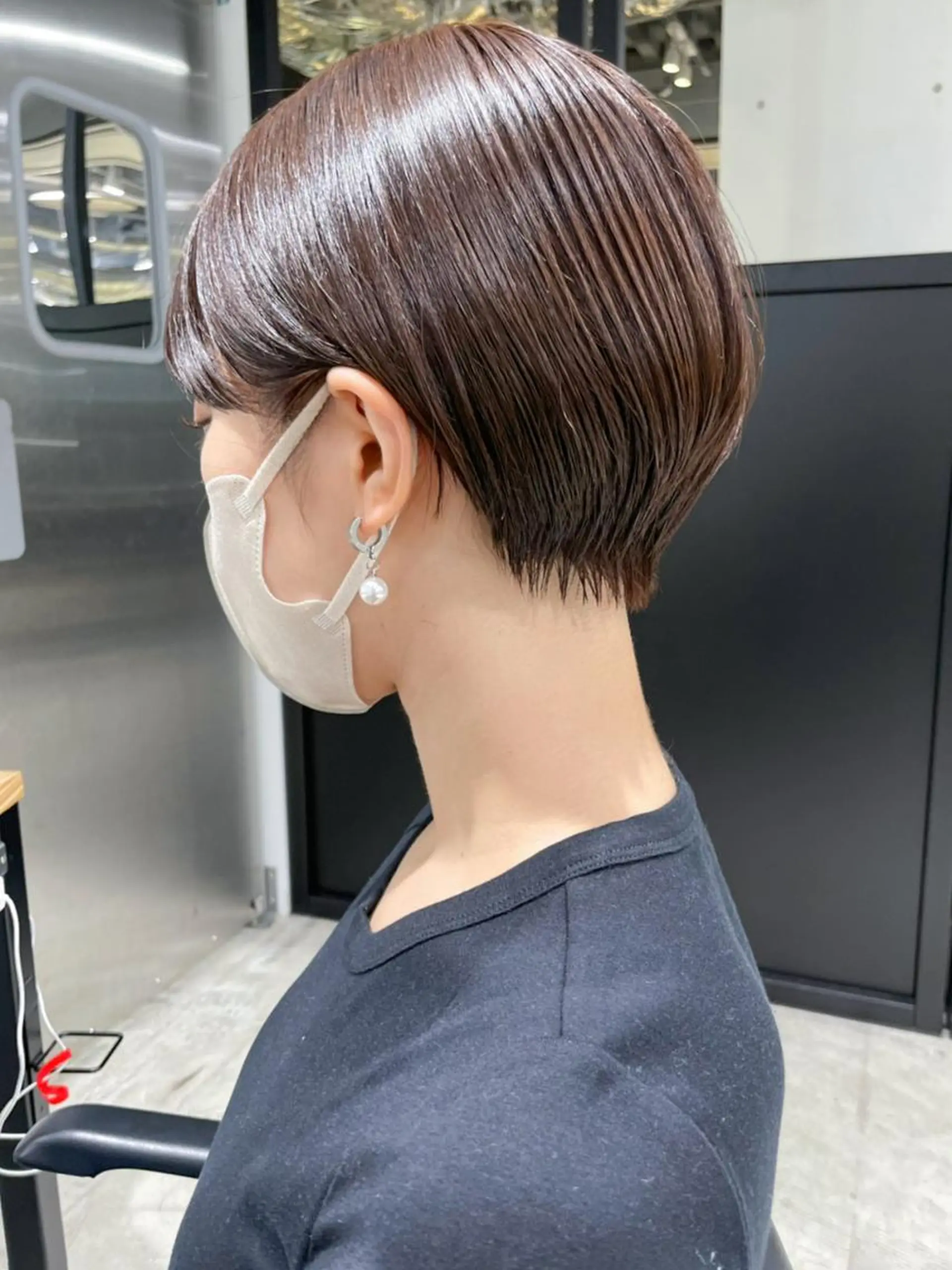 ショート カラー パーマ ヘアアレンジ ブラウンカラー ショートヘア カット ITbyALBUM 松戸のヘアスタイル