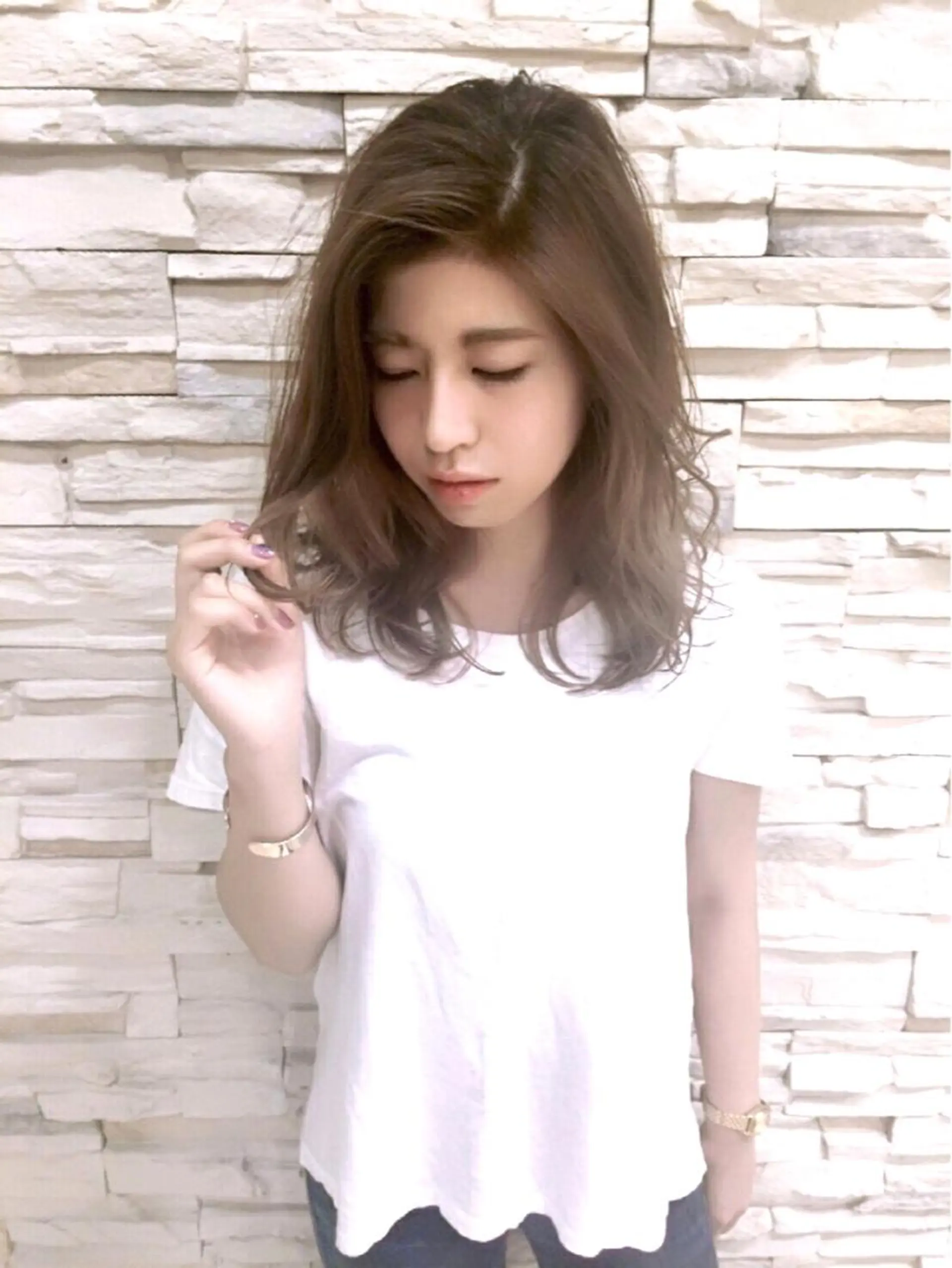 セミロング 新宿 木下拓哉のヘアスタイル