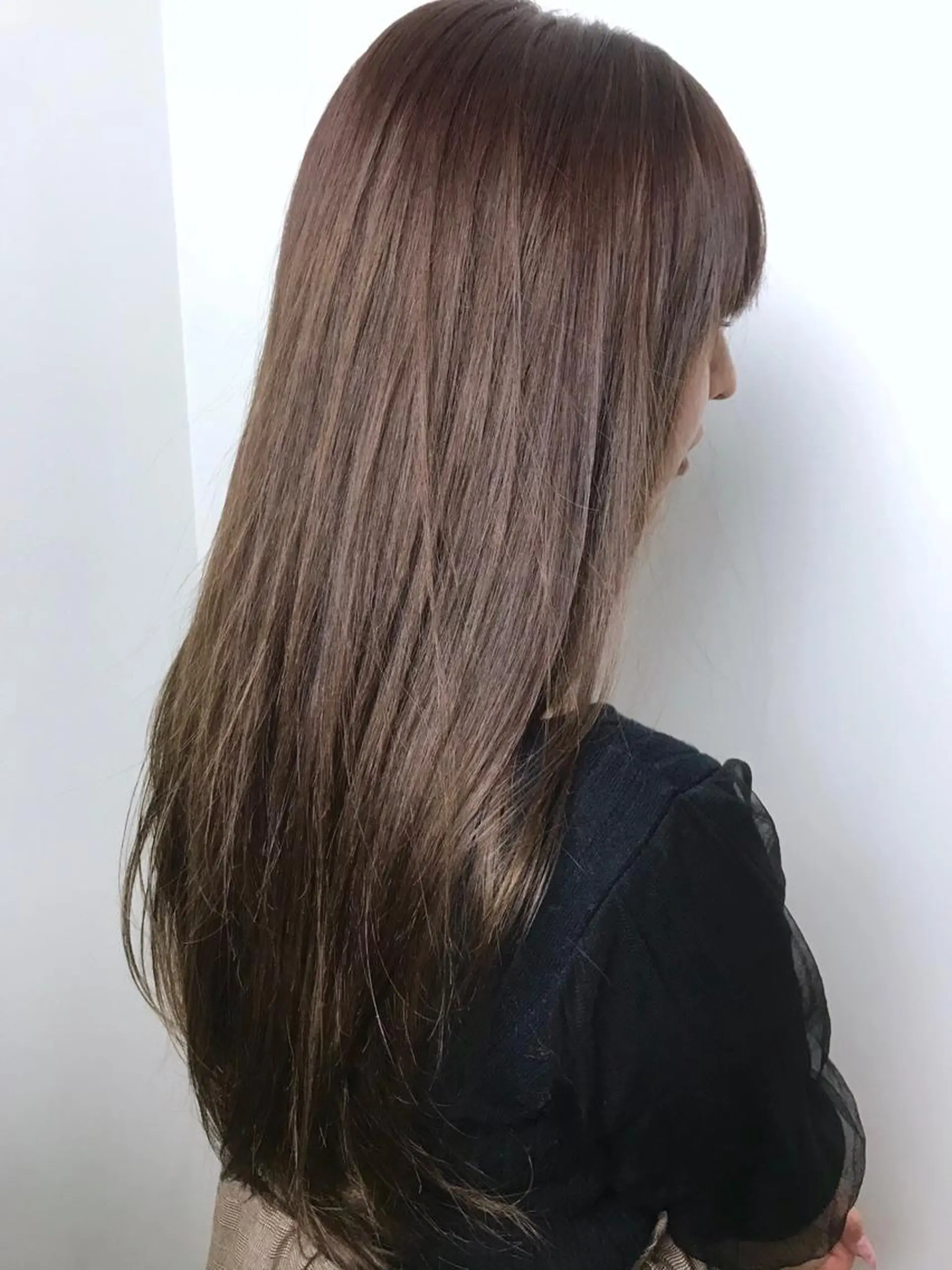 ロング カラー ブリーチ 透明感カラー ブリーチなしカラー ピンクカラー 白髪世代の悩み解決 阿部耕大のヘアスタイル