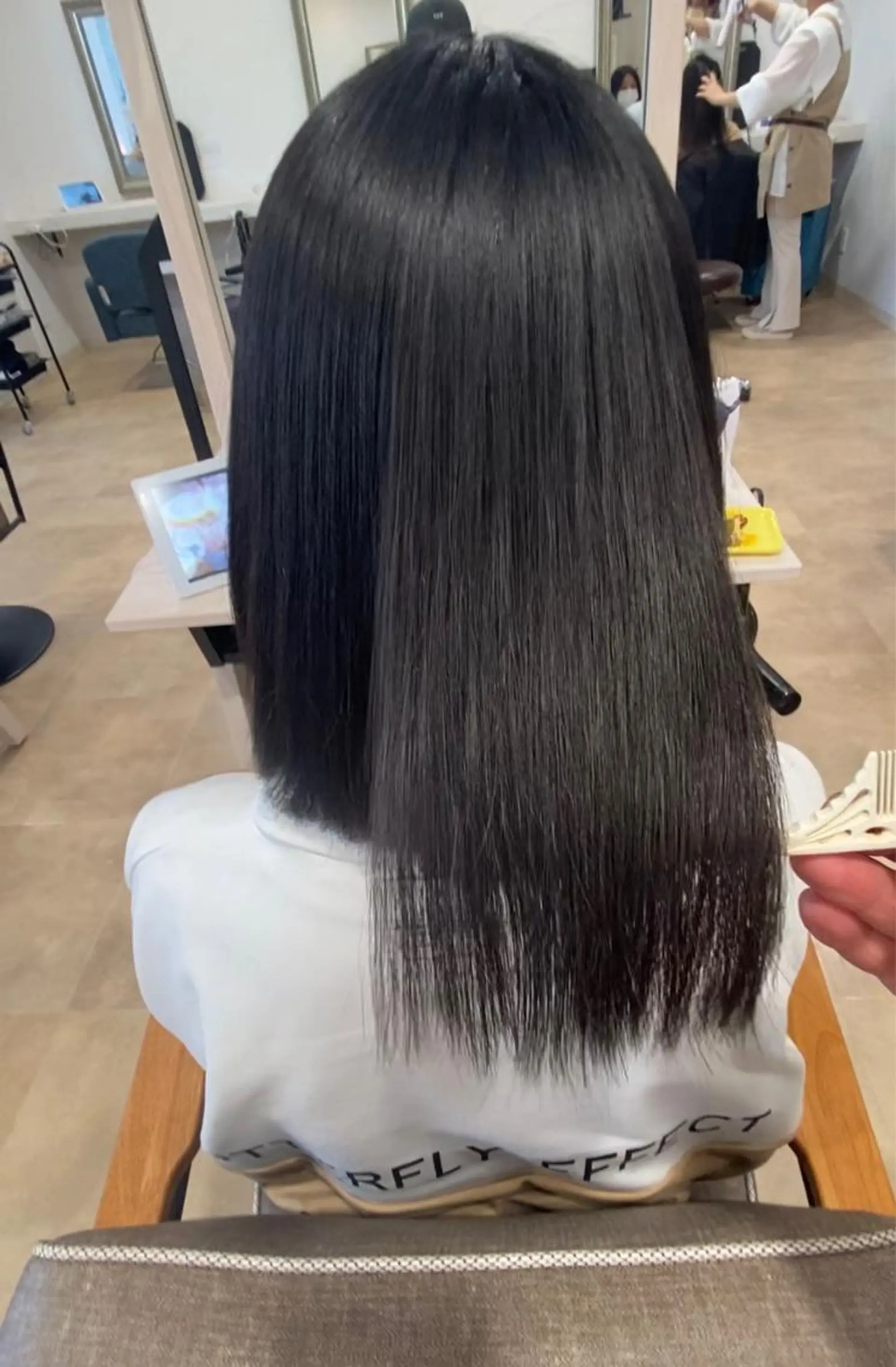 ロング パーマ カット 縮毛矯正 饒平名 知也のヘアスタイル