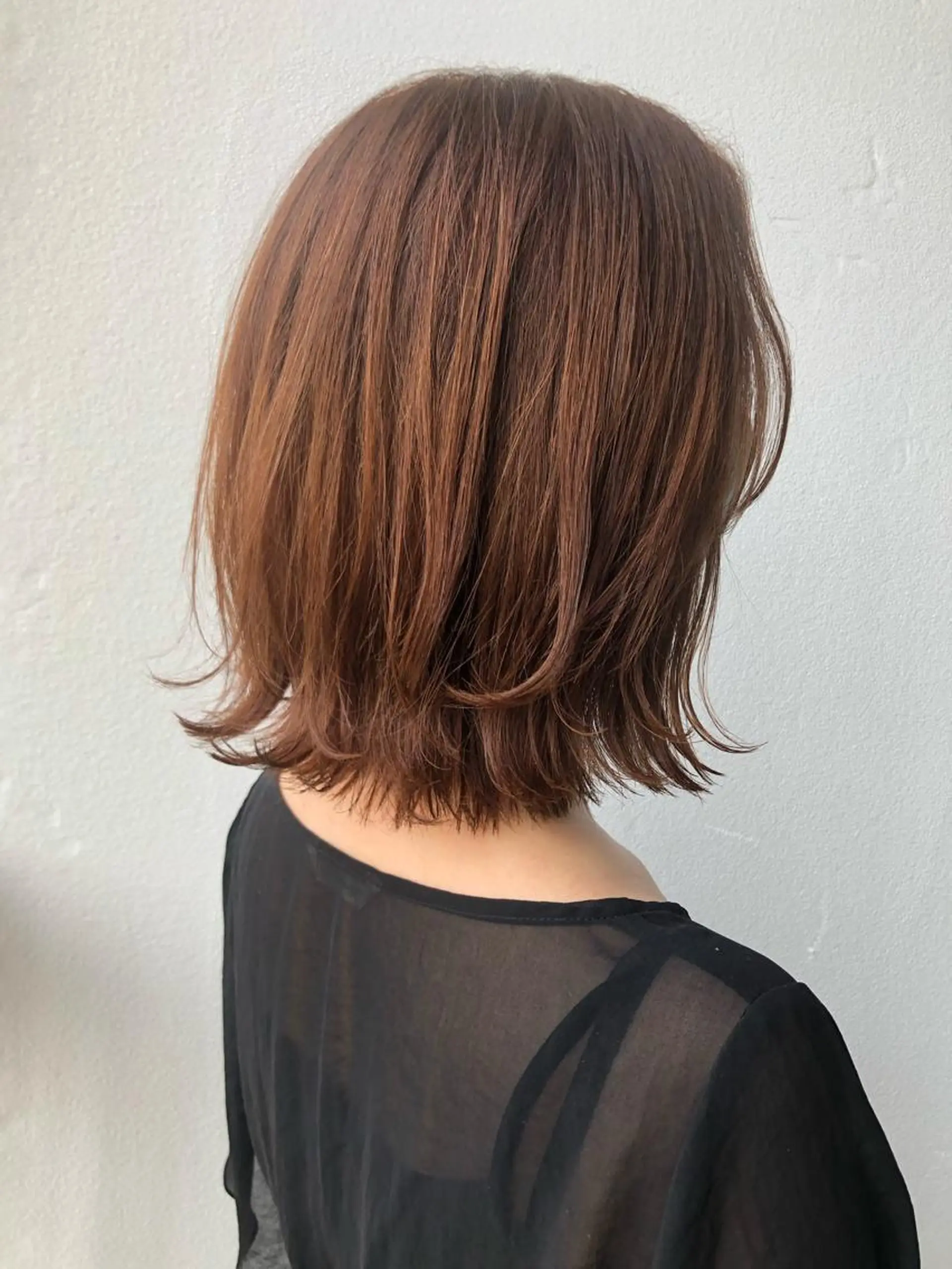 ミディアム カラー 店長/mao/ 前髪/顔周りカットのヘアスタイル