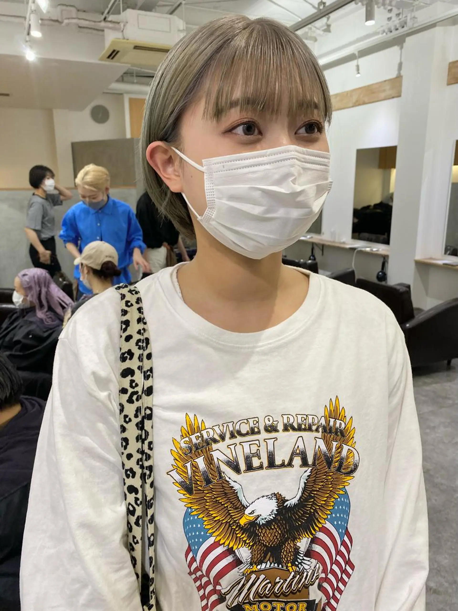 ショート カラー グレージュ ヘアカラー 森貴裕/ベージュ/ パーマ/オリーブのヘアスタイル