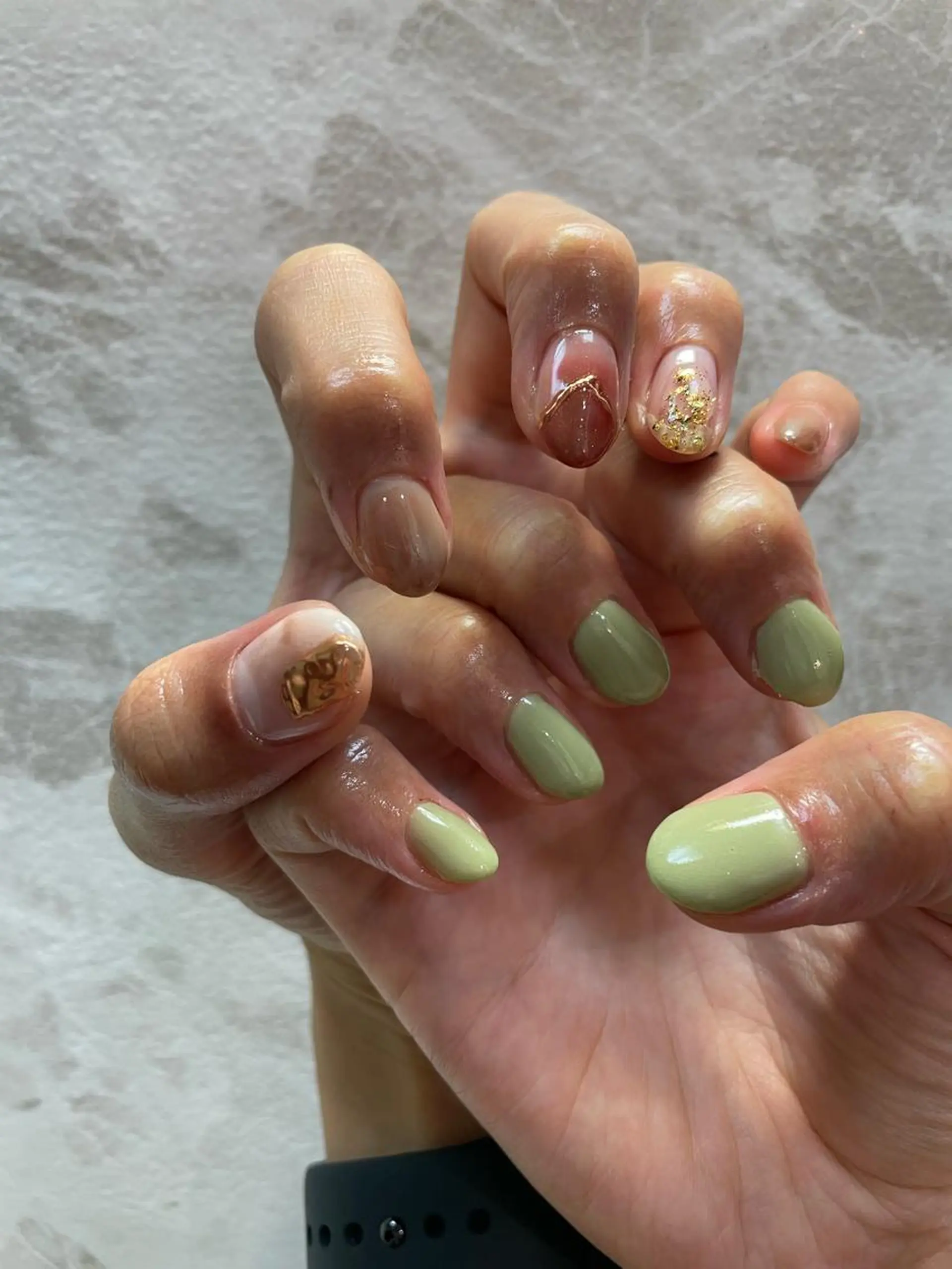ネイル グリーン ニュアンスネイル MOKA NAKAGAWAのエステ・リラクイメージ