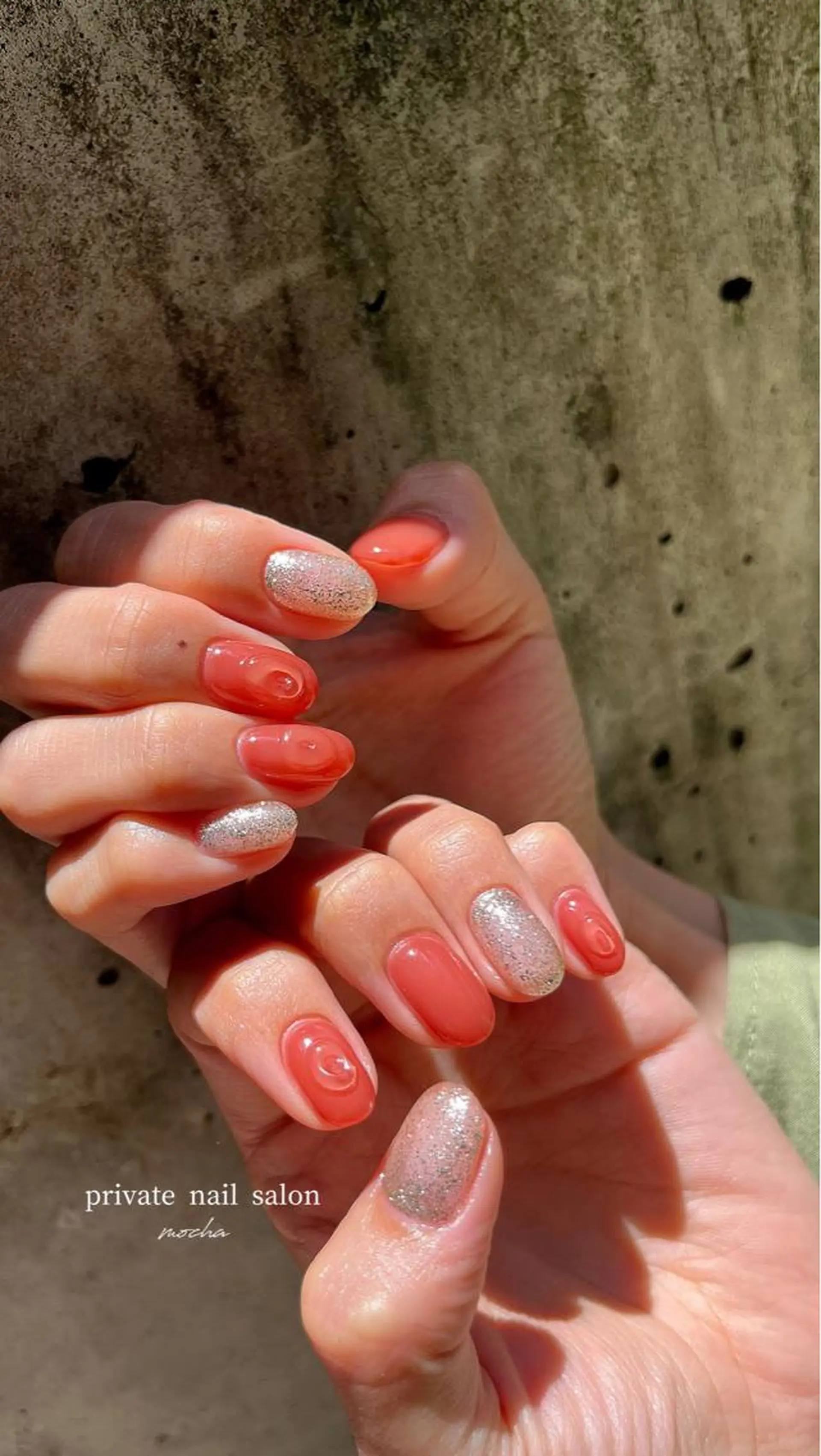 ネイル カジュアル チークネイル フレンチネイル ジェルネイル マグネットネイル ハンドネイル mocha nailのネイルデザイン