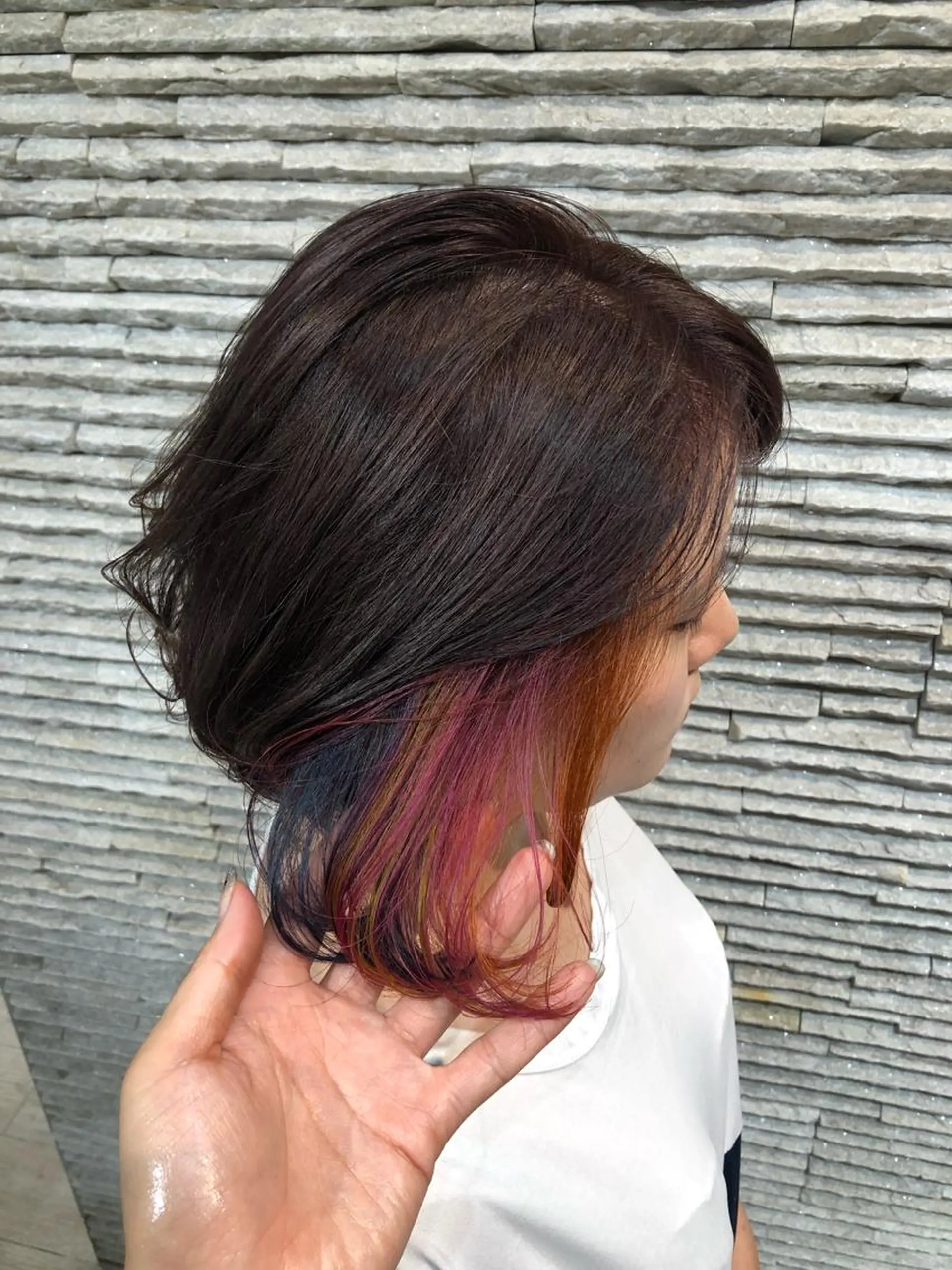 ミディアム カラー ヘアアレンジ ヘアカラー トリートメント 嶋田 ゆきのヘアスタイル