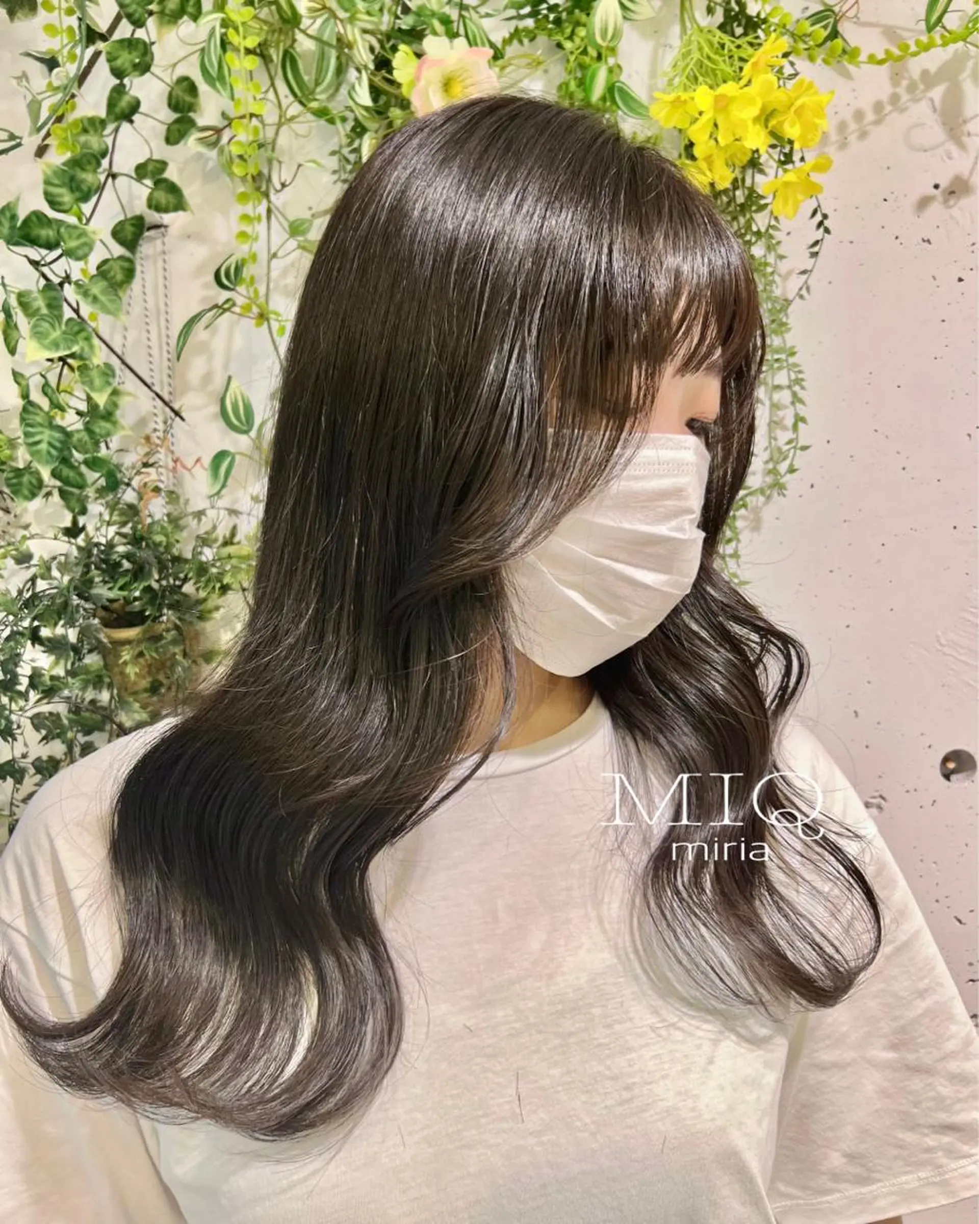 ロング カラー 顔周りカット 韓国風ヘア カット ヘアカラー トリートメント 韓・中華美女ヘア 🇰🇷×🇨🇳のヘアスタイル