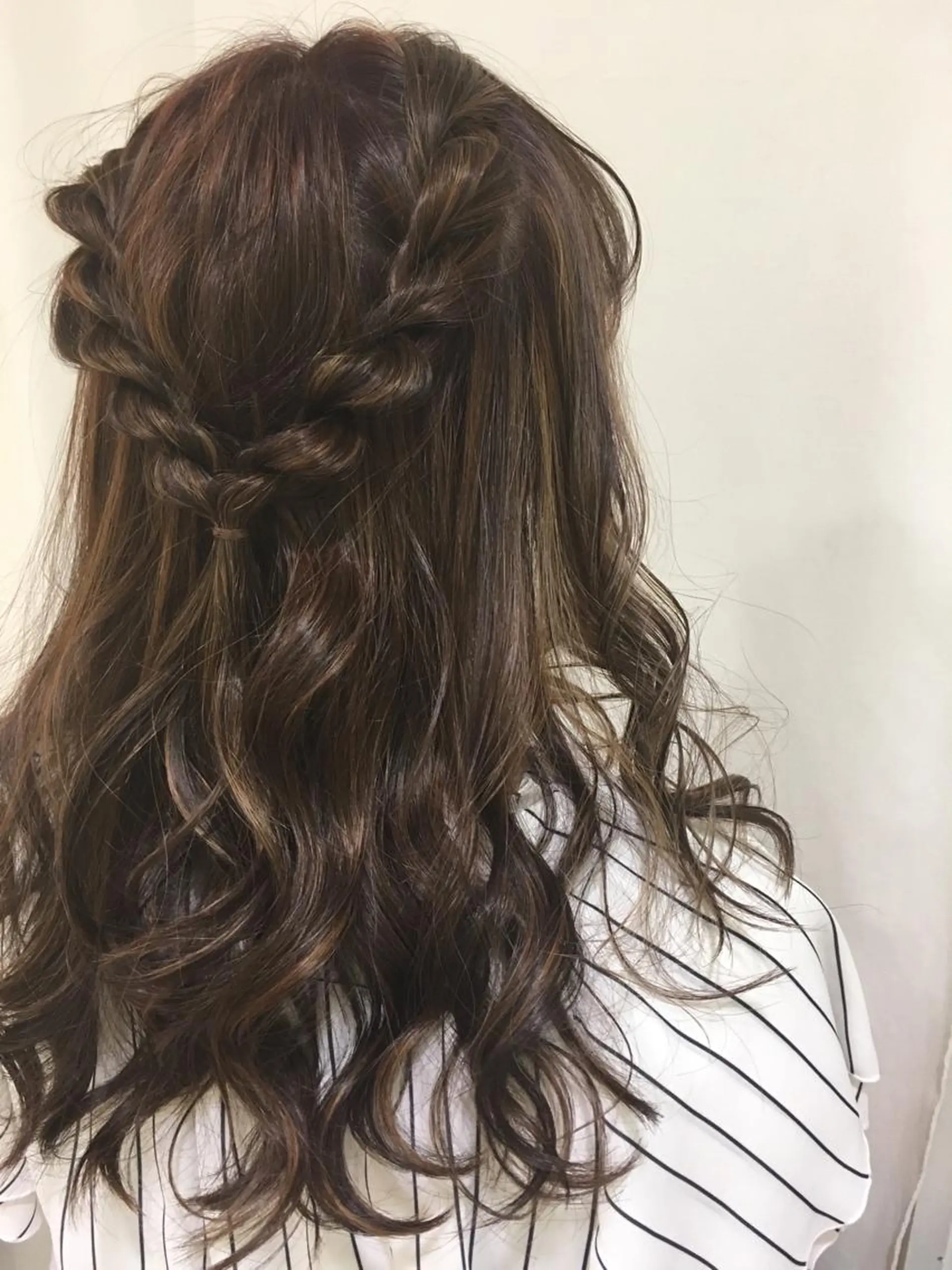 ロング カラー ヘアアレンジ メッシュ きむえり/髪質改善 /うねり広がり改善のヘアスタイル