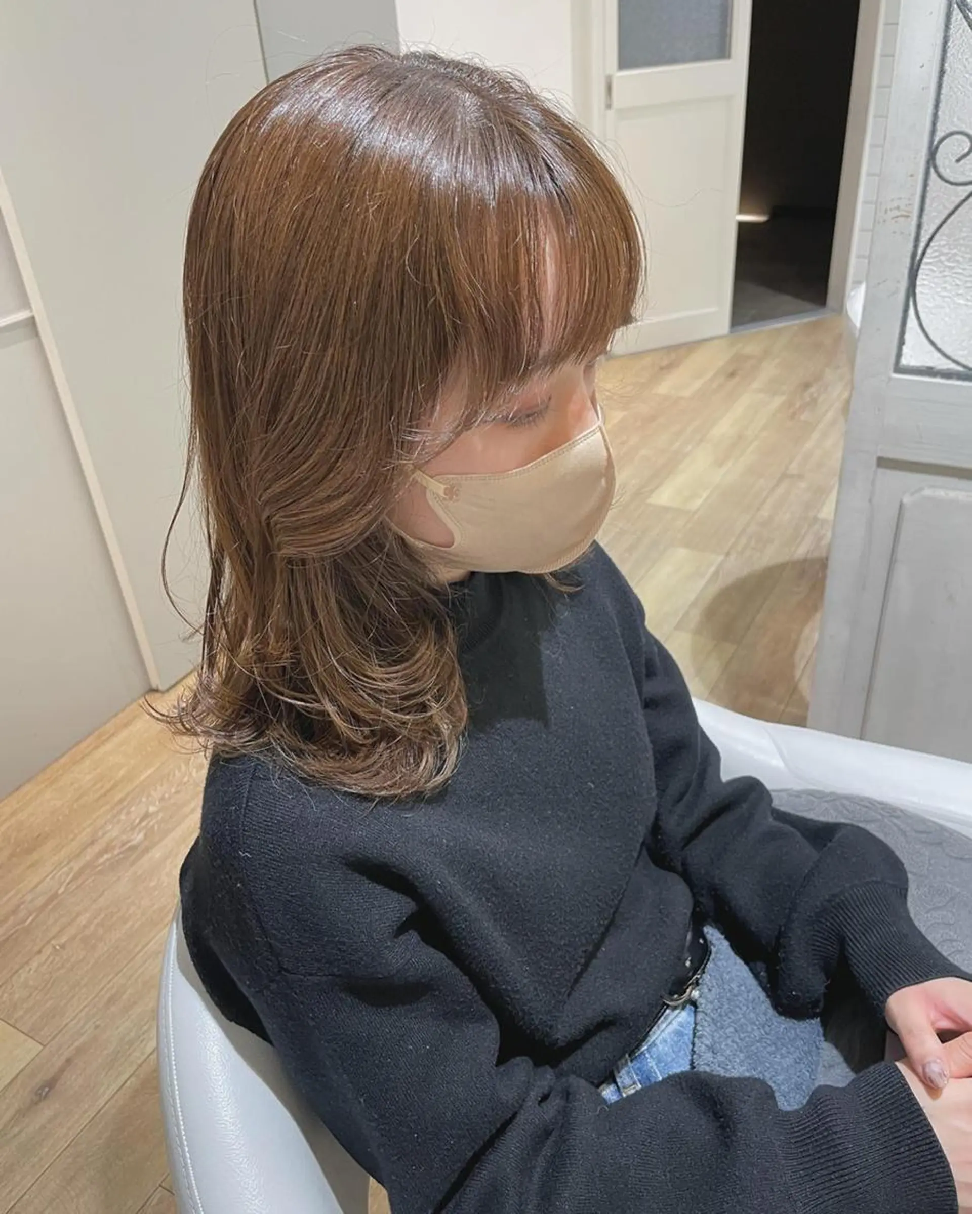 ミディアム カラー パーマ ヘアアレンジ メンズ キッズ ネイル マツエク・マツパ 子どものヘアアレンジ くびれヘア レイヤーカット 🫧垢抜けヘア🫧 SHIORIのヘアスタイル