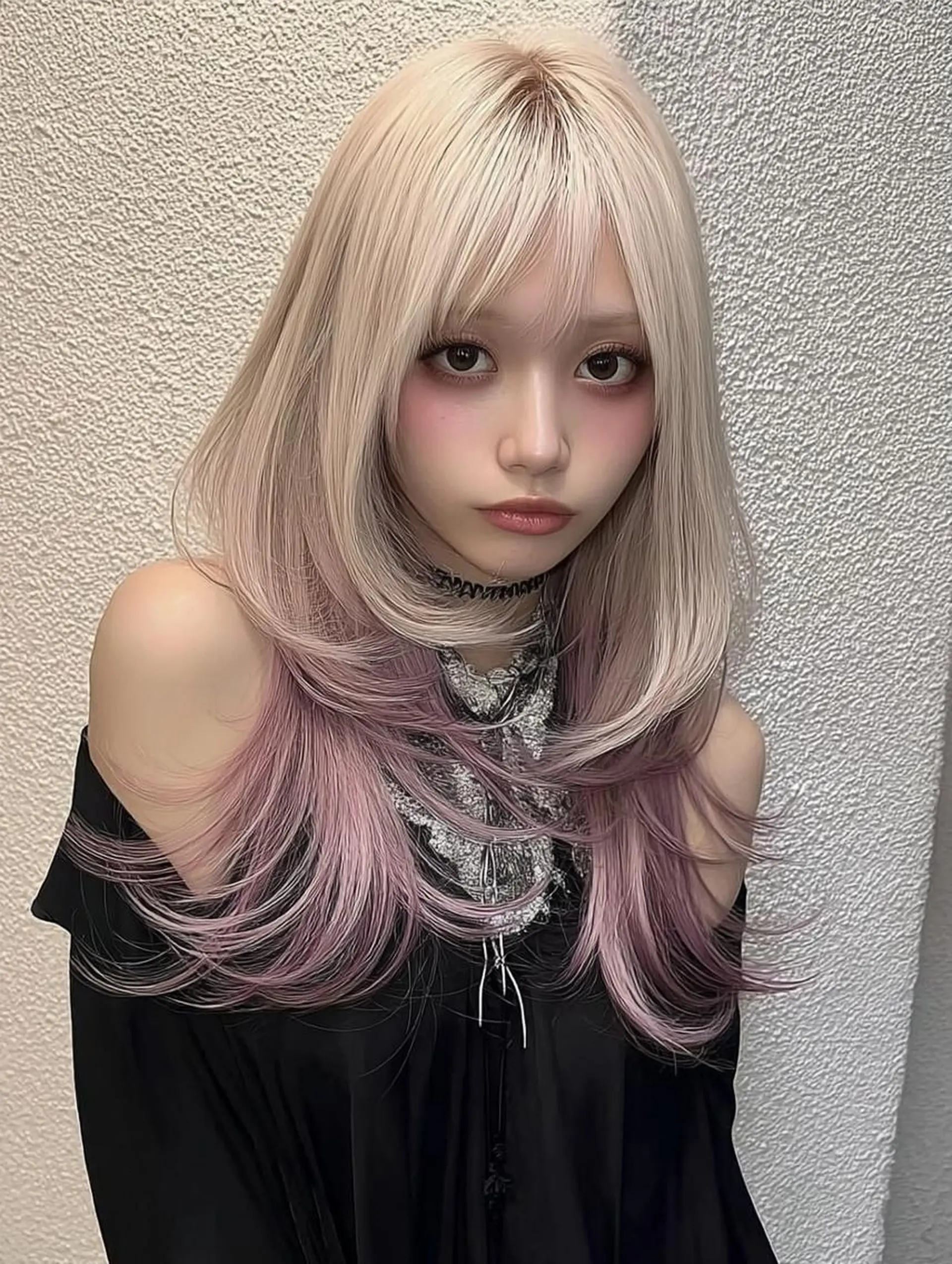 セミロング ボブ 髪質改善 韓国風ヘア レイヤーカット 縮毛矯正 カット ヘアカラー 祖慶 歩のヘアスタイル