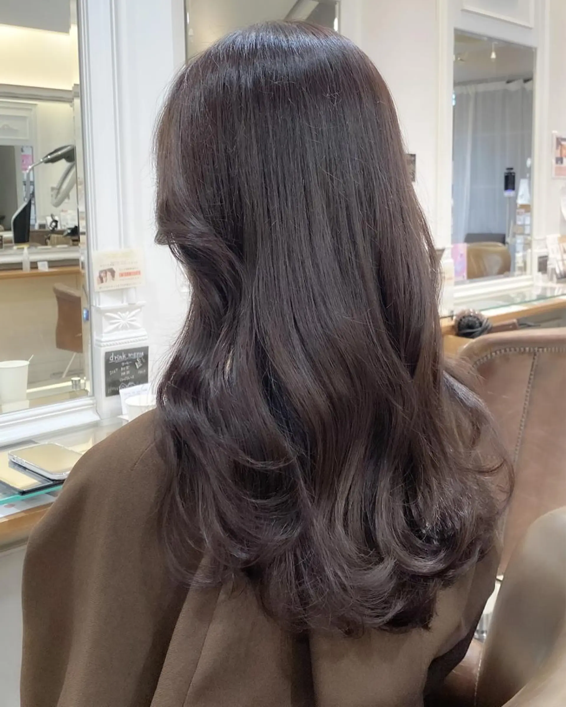 ロング カラー ラベンダーカラー くびれヘア エギョモリ 顔まわりレイヤー 韓国風ヘア ヘアカラー トリートメント 横浜/レイヤーカット /韓国ヘア/佐藤記正のヘアスタイル