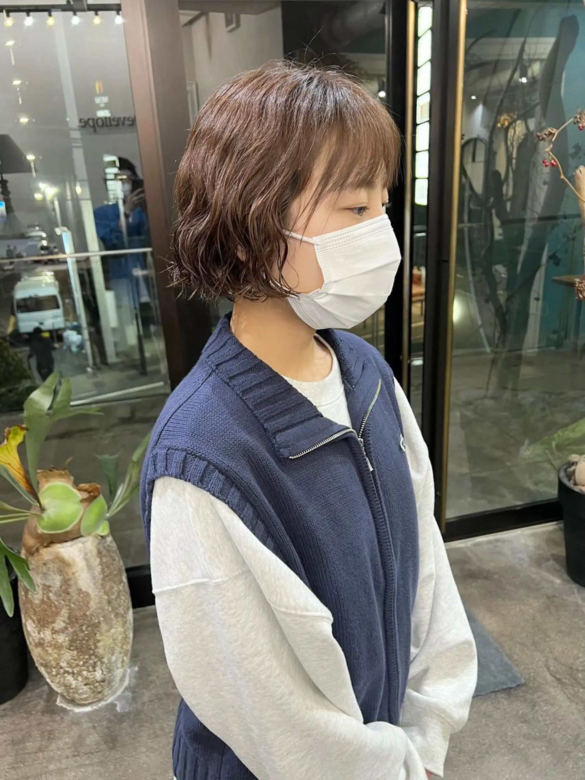 ショート パーマ ボブ カット パーマ 千葉 郁也のヘアスタイル