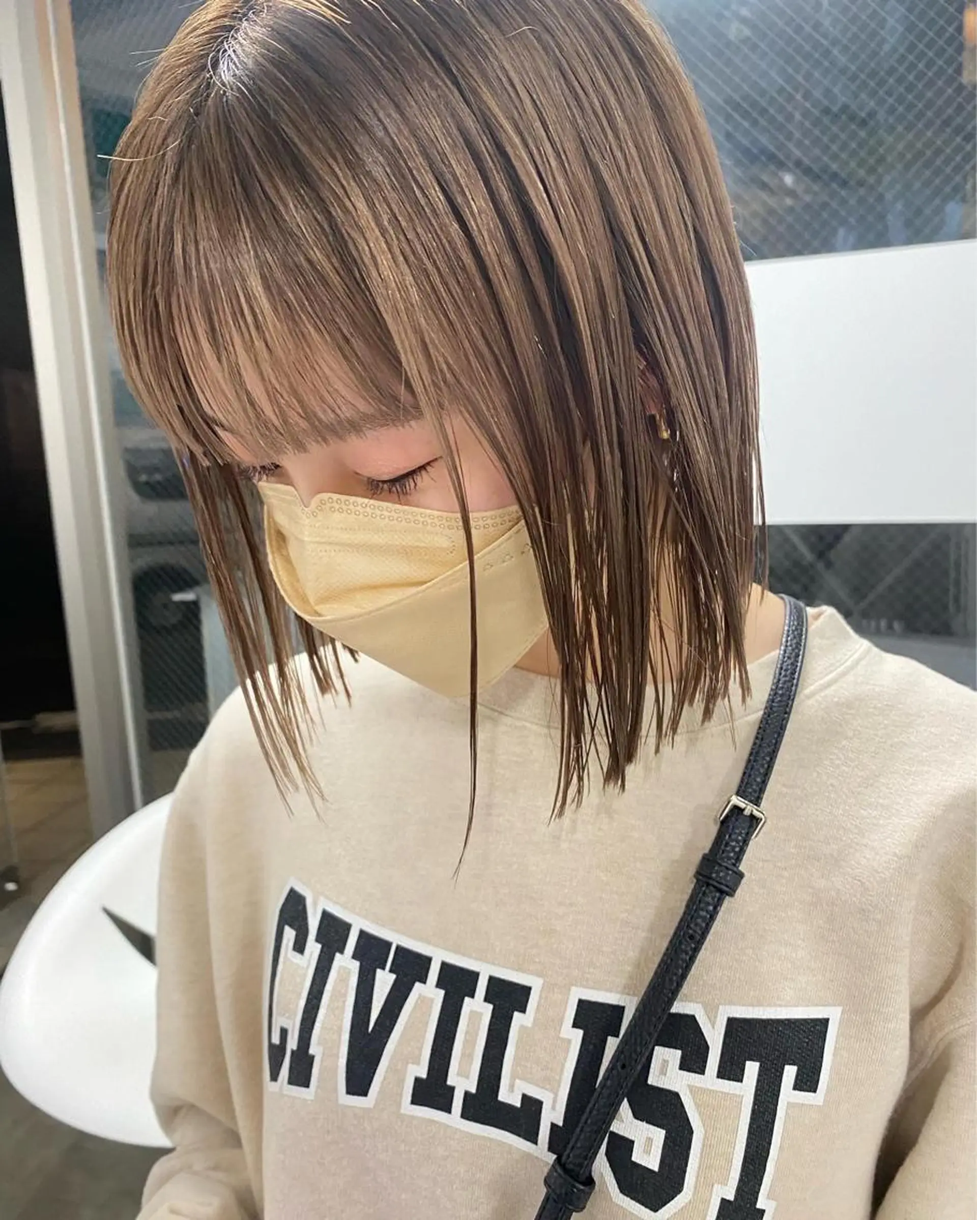 ショート カラー ヘアカラー トリートメント センターパート/ 暖色カラーayuのヘアスタイル