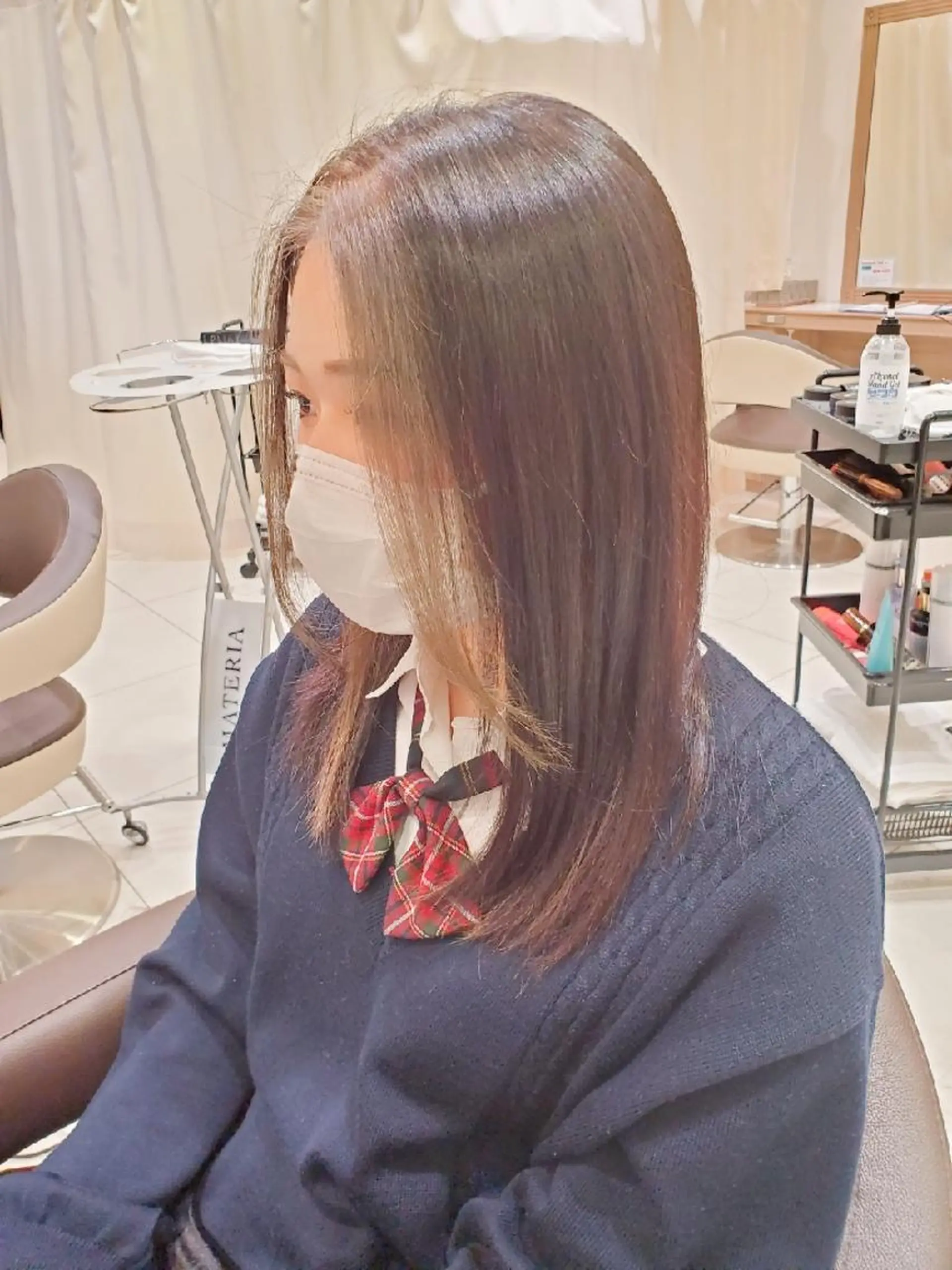 ミディアム カラー アッシュ ミストバング ベージュカラー ブリーチ ブラウンカラー カラー特化🔥中村 和貴＜Ash津田沼＞のヘアスタイル