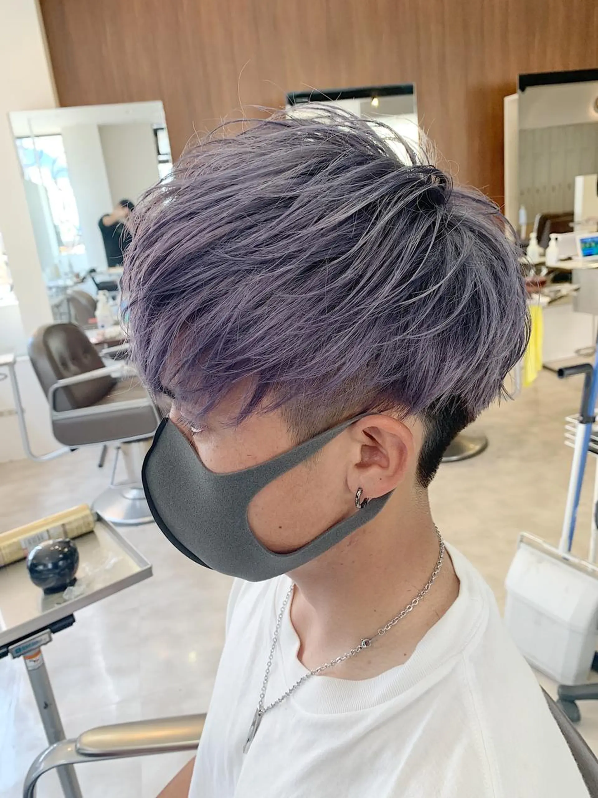 ショート メンズ カット ヘアカラー ヘアセット メンズパーマ/難波/ 心斎橋　室園亮佑のヘアスタイル