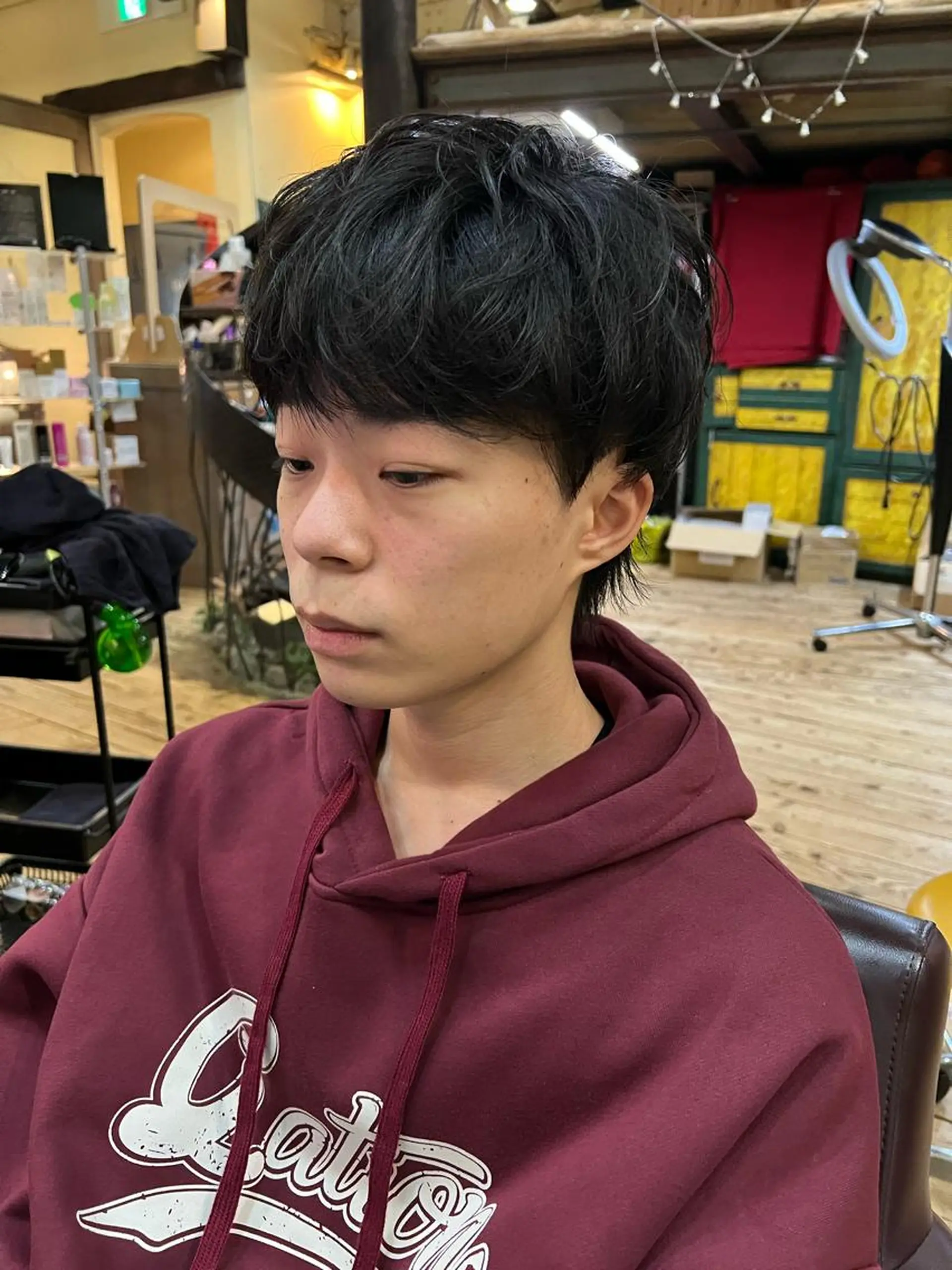 パーマ メンズ マッシュウルフ マッシュ メンズウルフカット ウルフカット 「sumi」 AMIのヘアスタイル