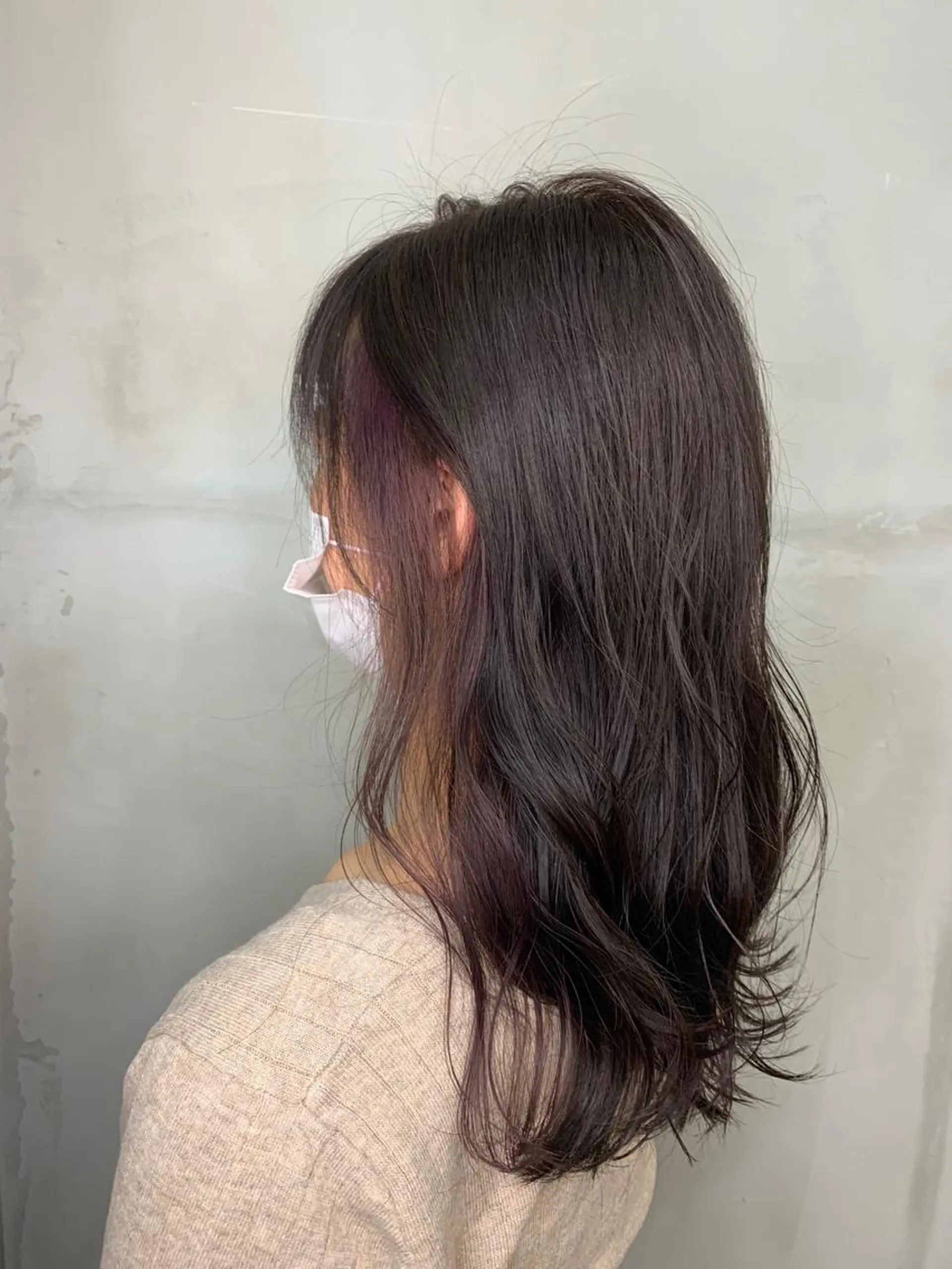 セミロング カラー アッシュ バレイヤージュ ベージュカラー ブロンド ブルーカラー カット ヘアカラー レイヤーカット/ 艶カラー/RYOMAのヘアスタイル