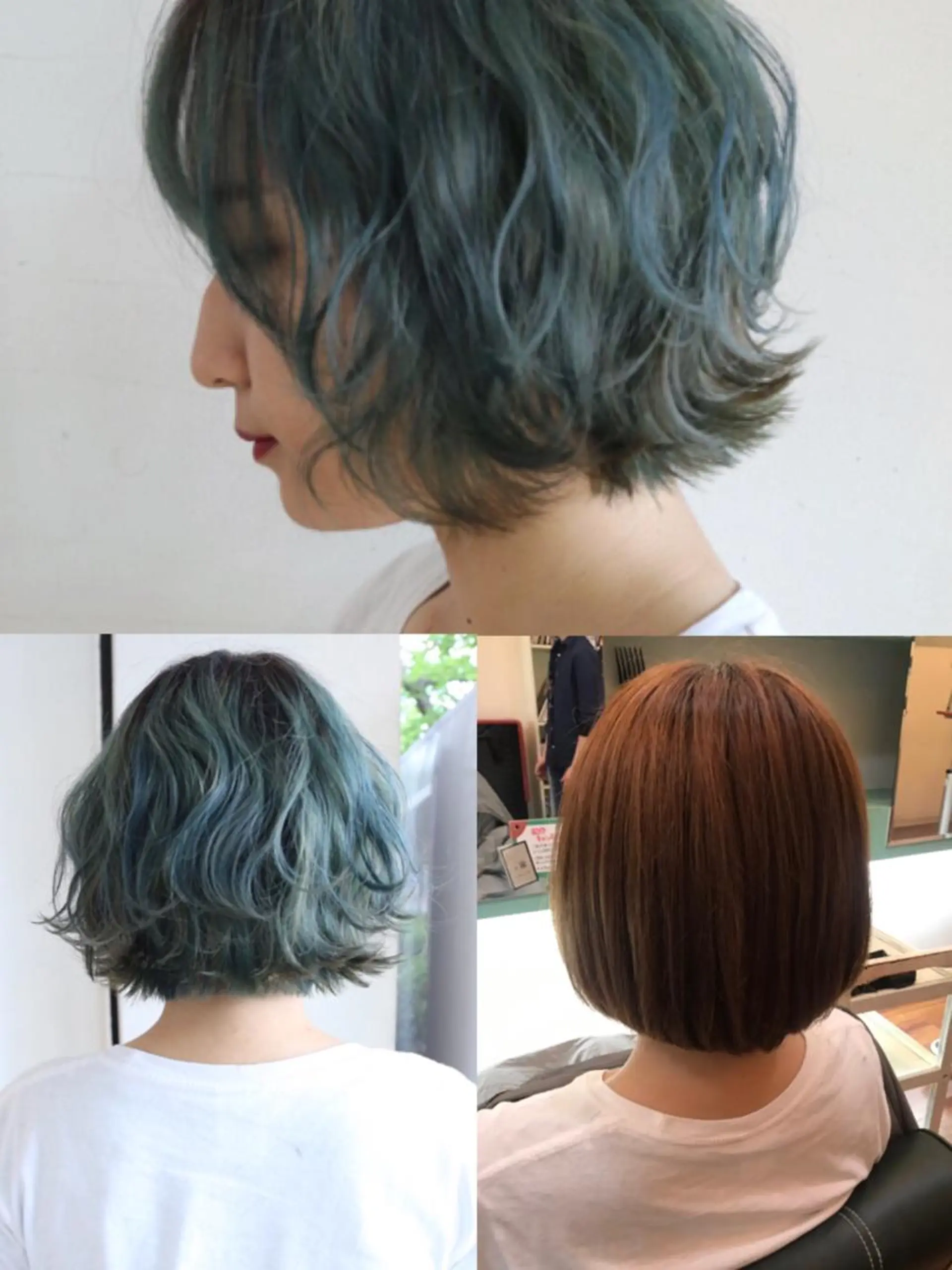 ミディアム カラー ブリーチ ダークグレー 限定1名撮影モデル 村中衣里のヘアスタイル