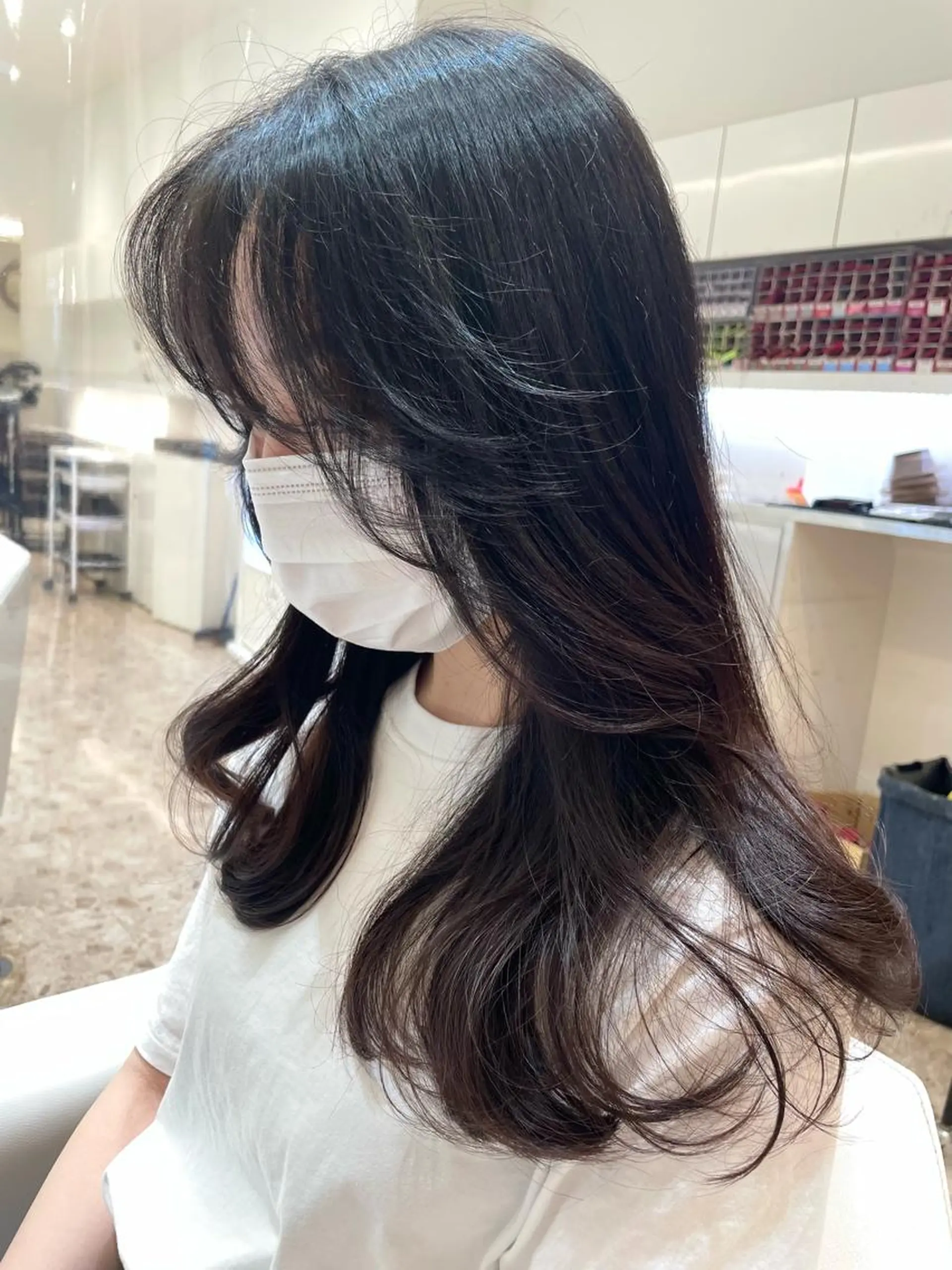 ロング 韓国風ヘア レイヤーカット 艶カラー/髪質改善 顔まわり/内藤 輝のヘアスタイル