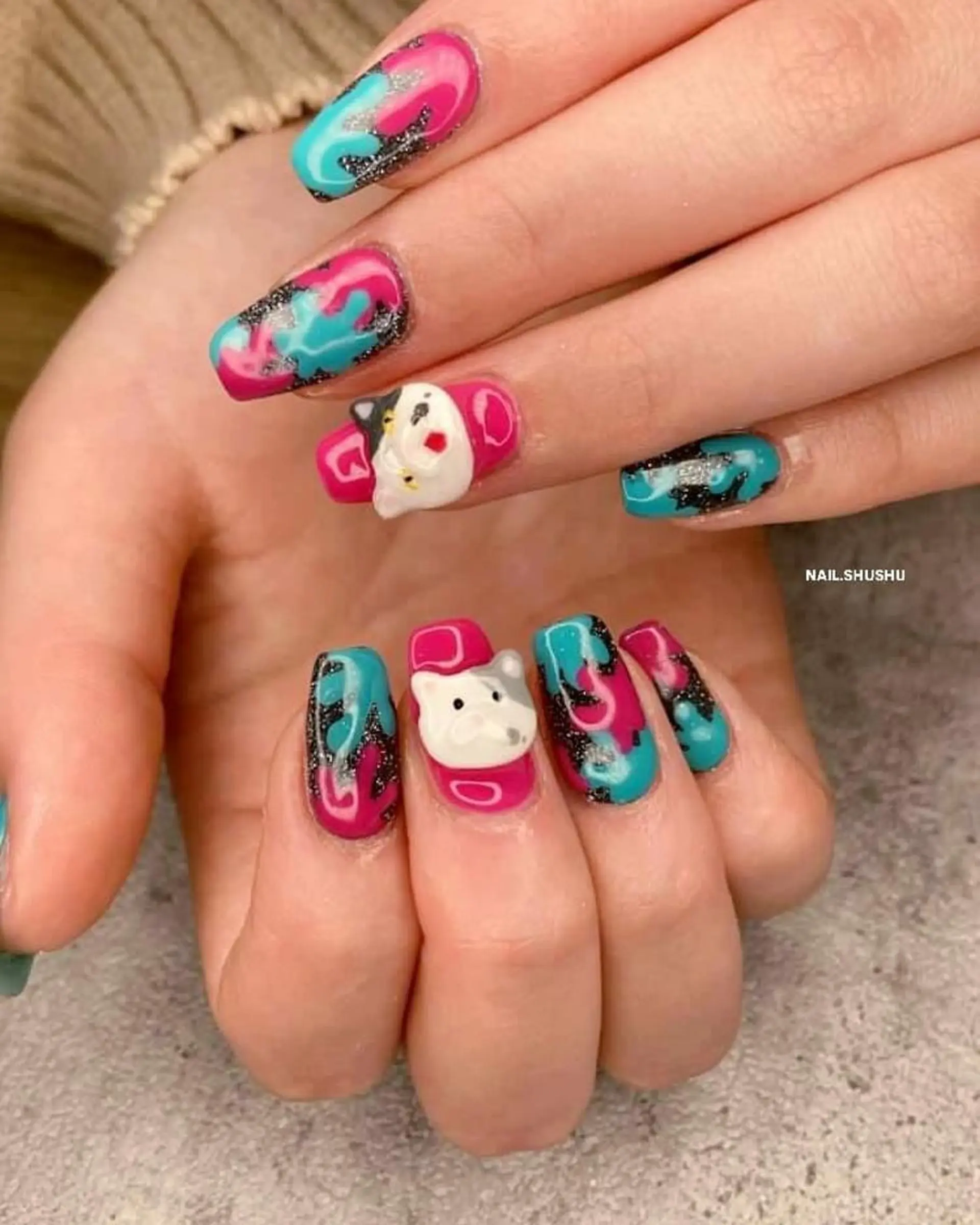 ネイル アートネイル 韓国ネイル 持ち込み ニュアンスネイル シンプルネイル 3dパーツ/流行り 👧shushu❤️のネイルデザイン