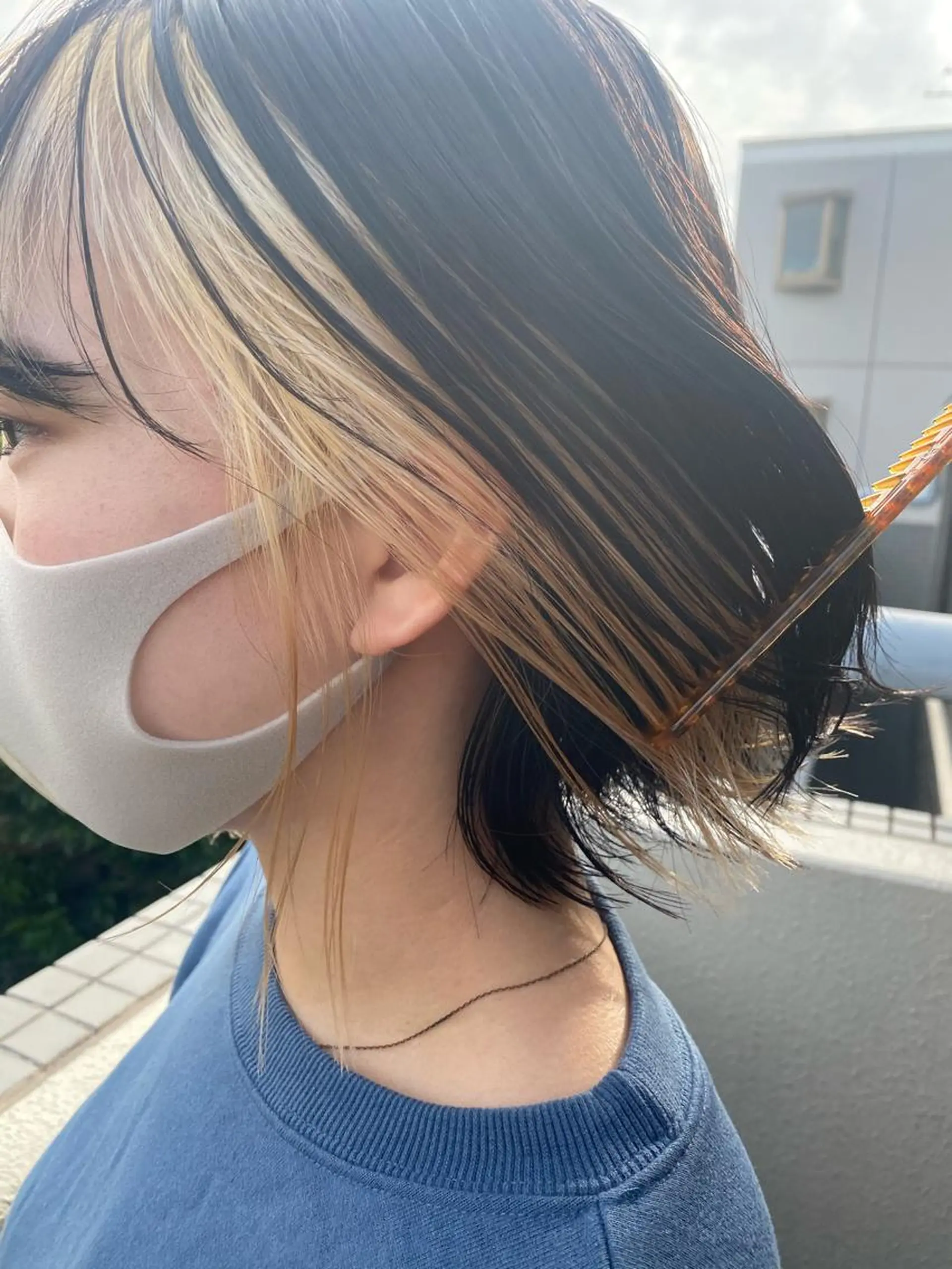 ミディアム カラー デザインカラー stylist トモヤのヘアスタイル