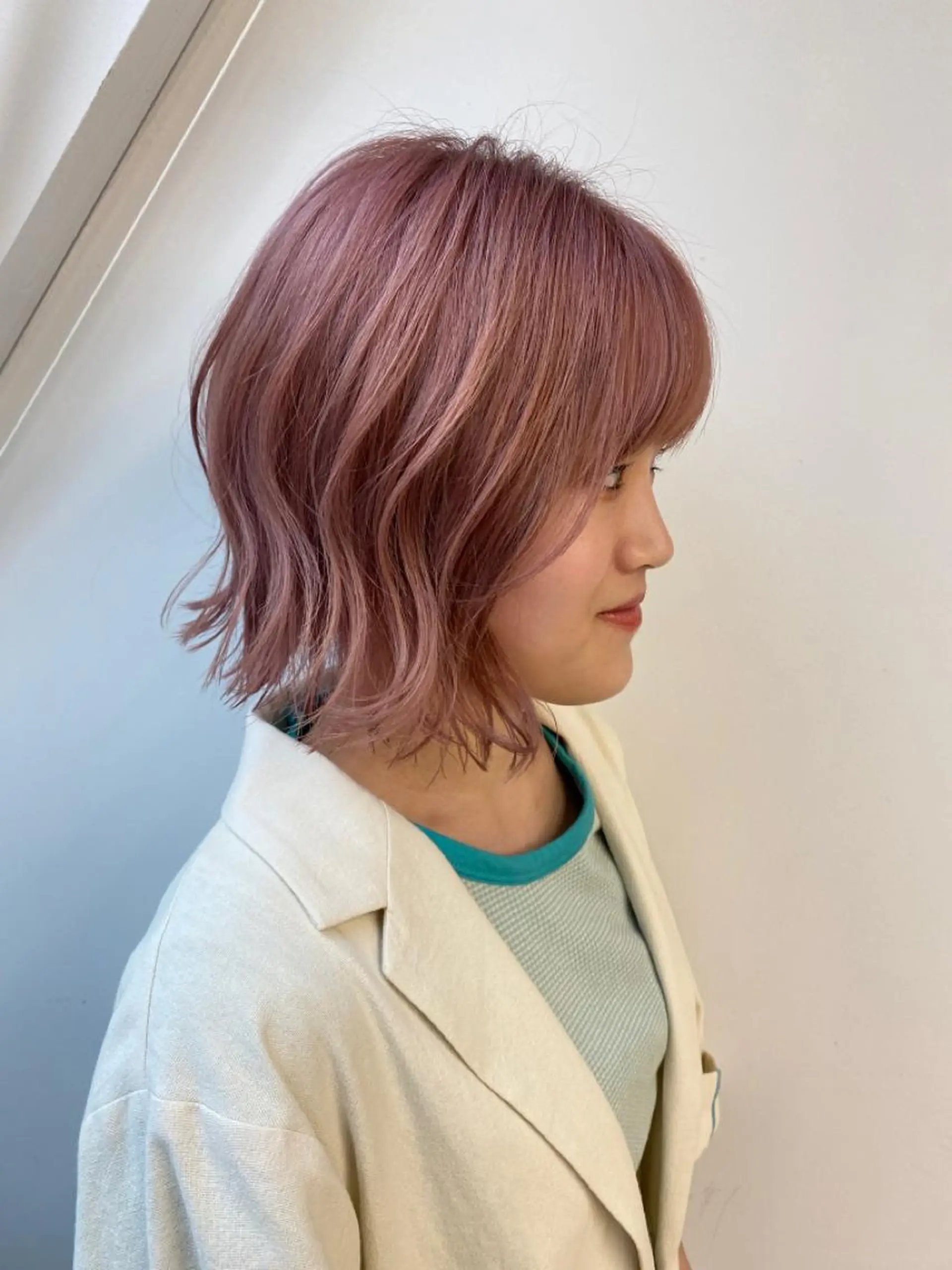 ショート カラー カシス ダブルカラー ピンクカラー ヘアカラー 🌼渋谷韓国レイヤー 桑尾幸奈🌼のヘアスタイル