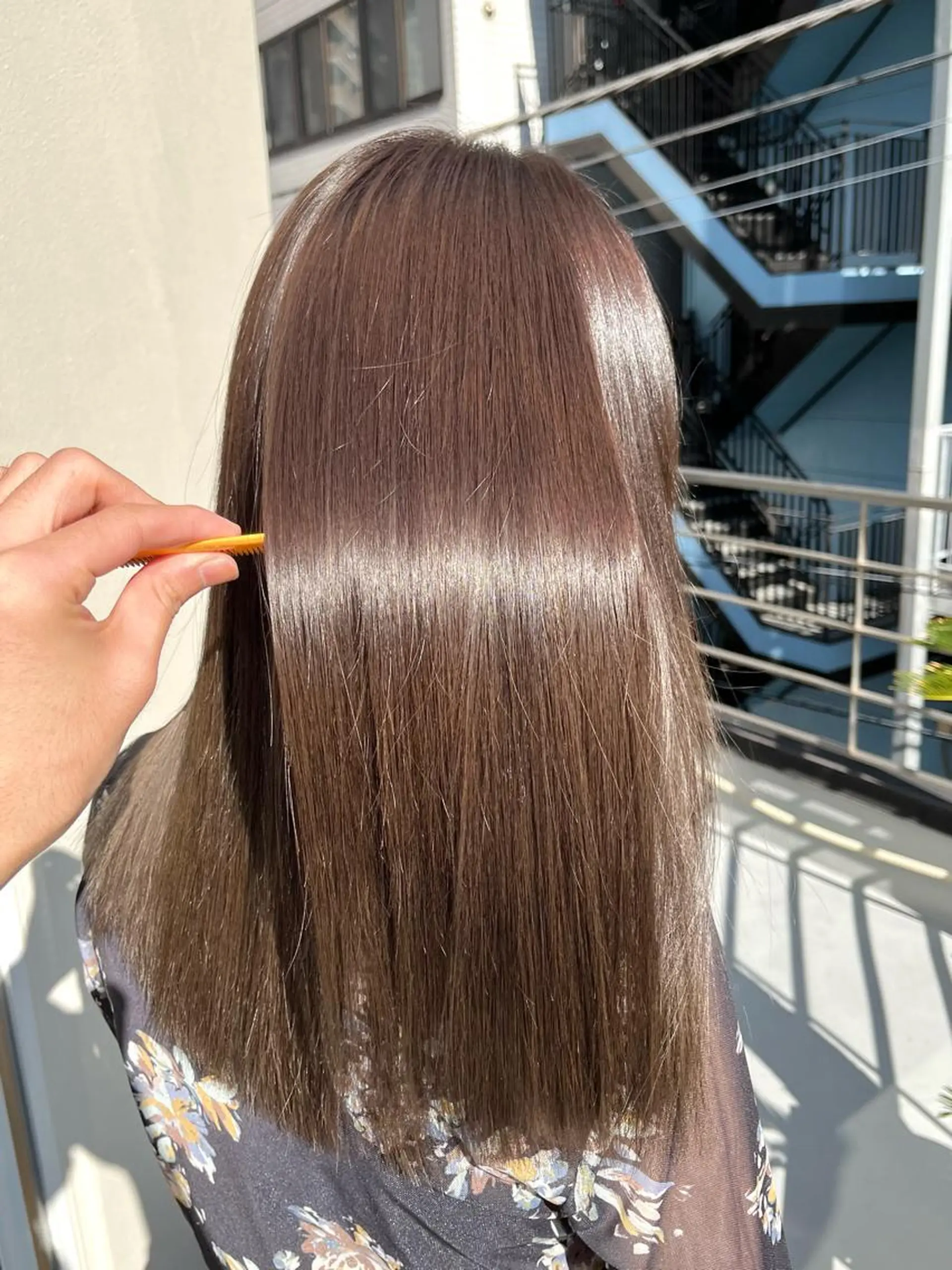 ロング アッシュ ピンクブラウン ハイライト 髪質改善 韓国風ヘア ユウハウス/ ryousukeのヘアスタイル