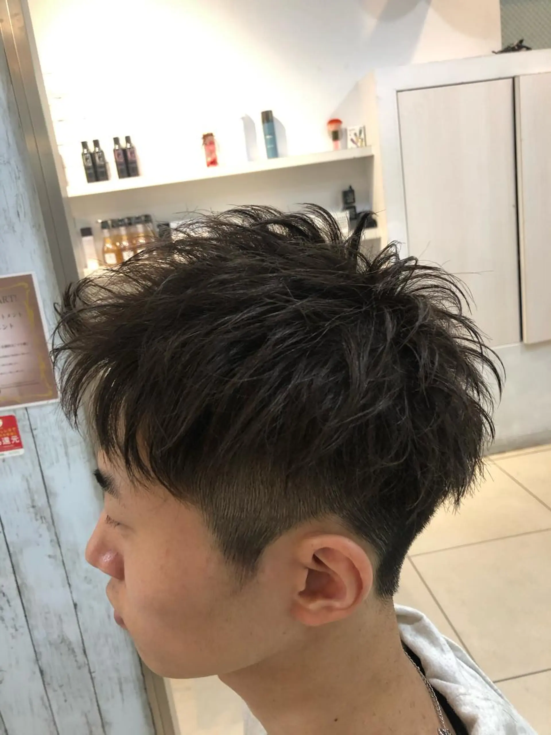 ショート メンズ カット 髪質改善× 白髪ぼかし溝江のヘアスタイル