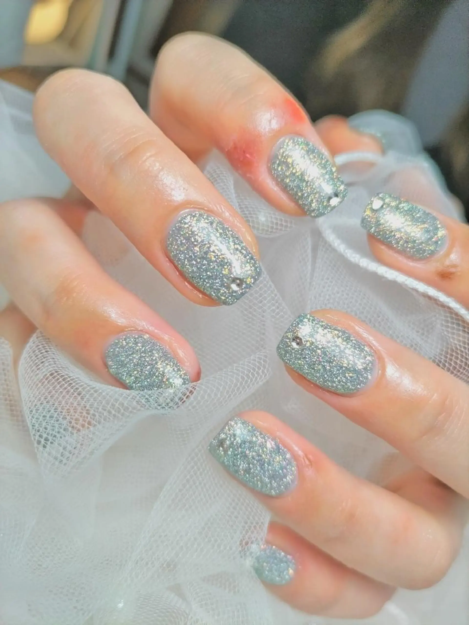 ネイル ストーンネイル ハンドネイル 門戸厄神プライベートサロンulunail所属・ulunail mikaのネイルデザイン