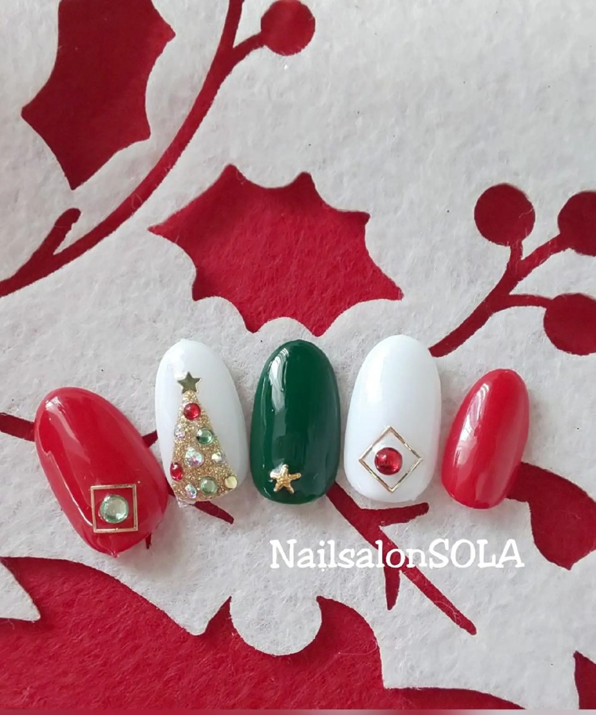 ネイル 冬ネイル クリスマス ハンドネイル 田代 夏子のネイルデザイン