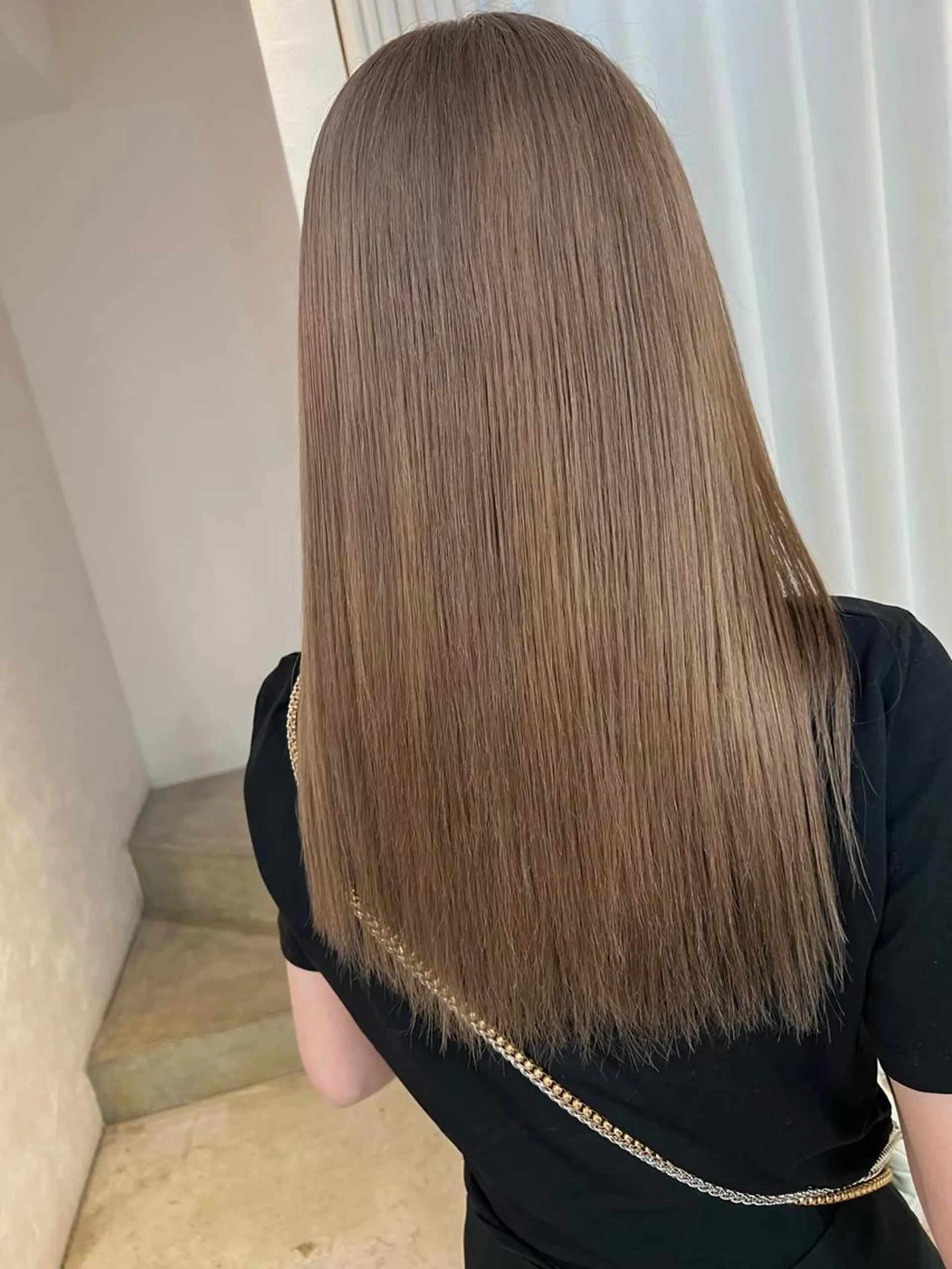 セミロング カラー ブラウンカラー 安井まゆ _Box mico.のヘアスタイル