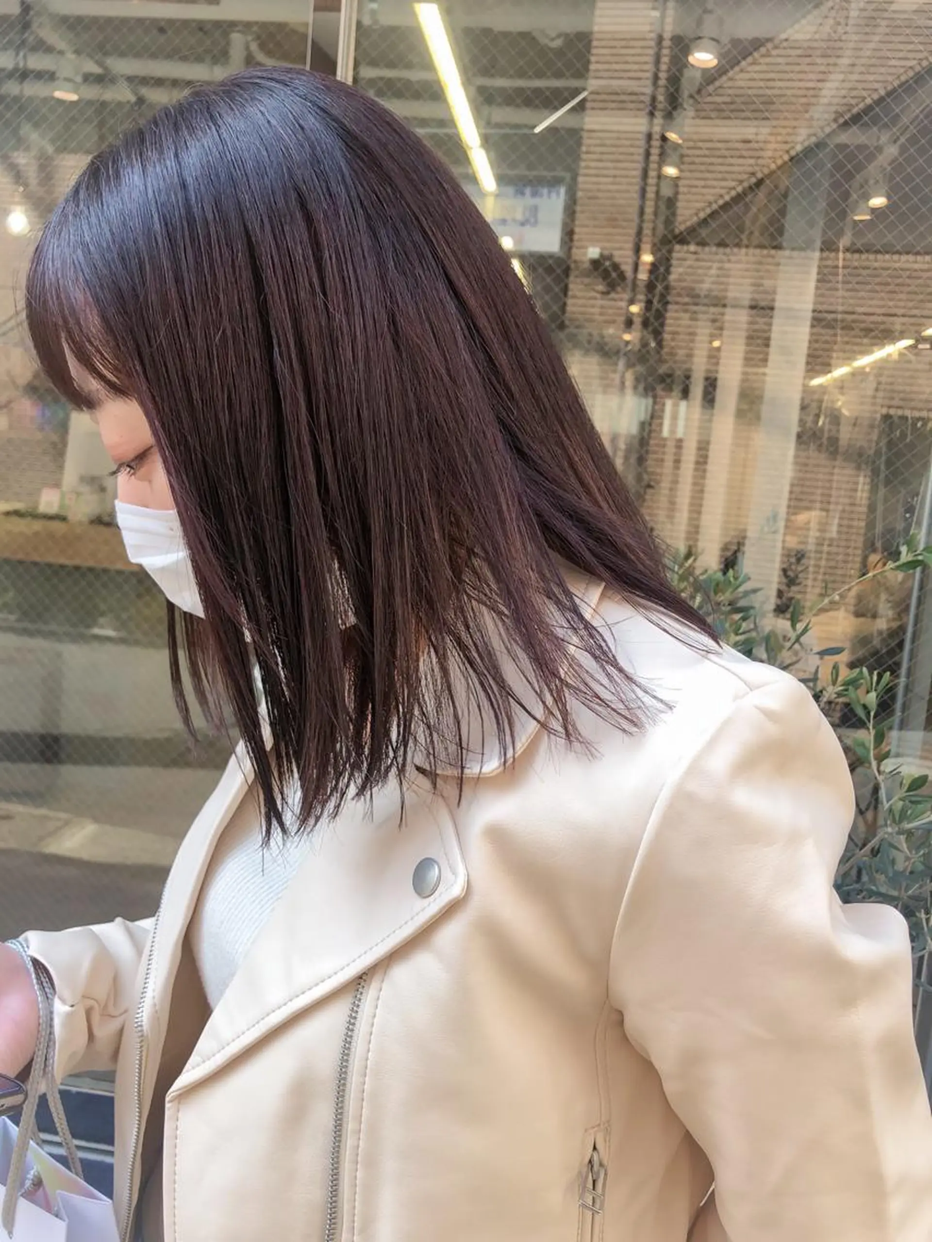 ミディアム カラー ヘアアレンジ ブラウンカラー ピンクカラー ルビー rii-🩰 トレンドメイクのヘアスタイル